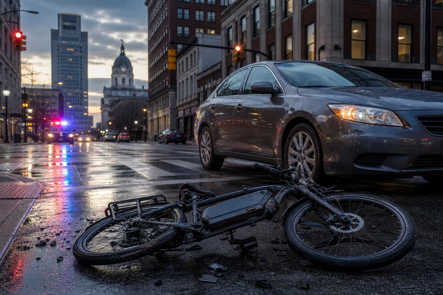 E-Bike Accidents accident scene in Fort Wayne — Delventhal Law Office responds