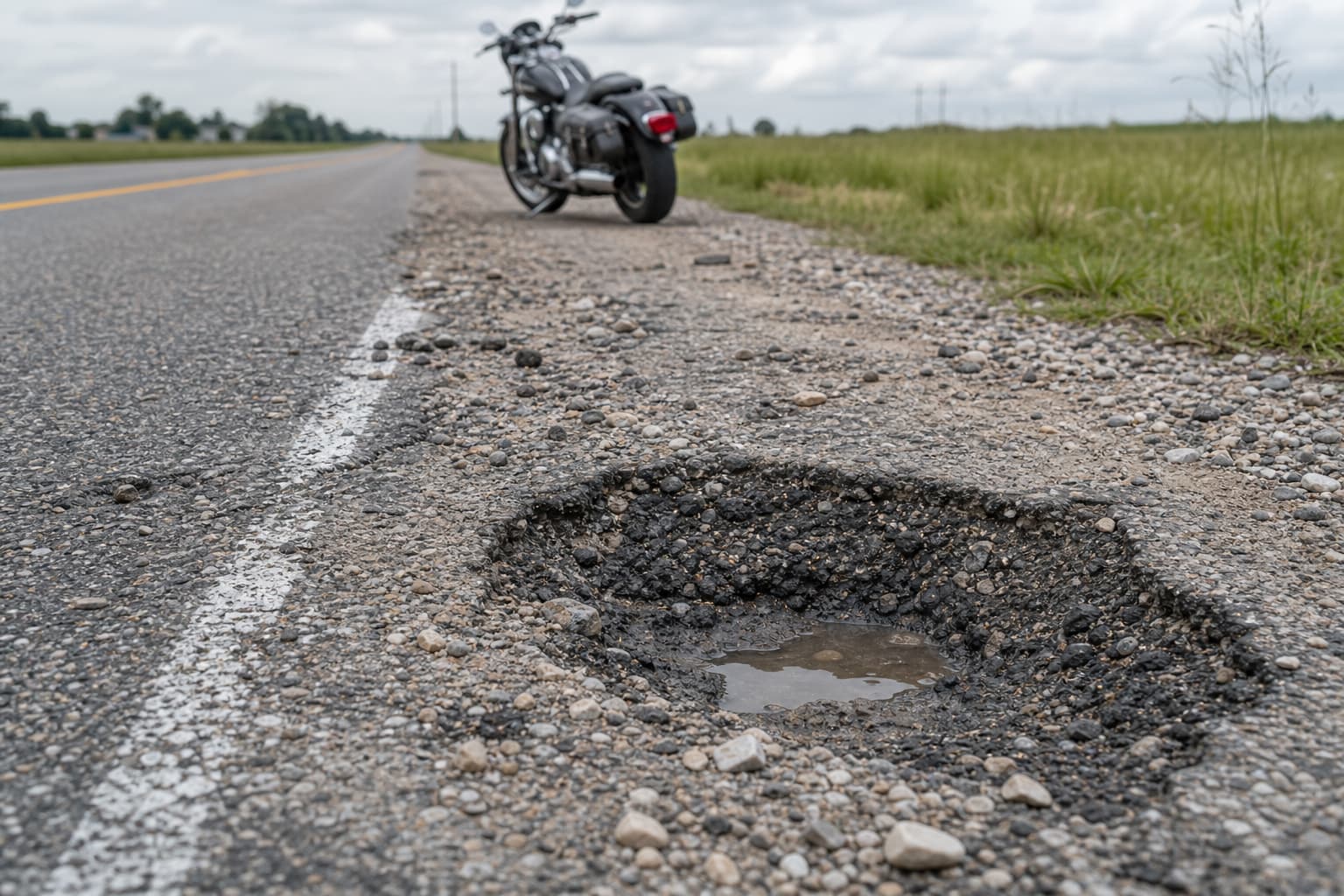 How Road Hazards Cause Motorcycle Crashes in Indiana
