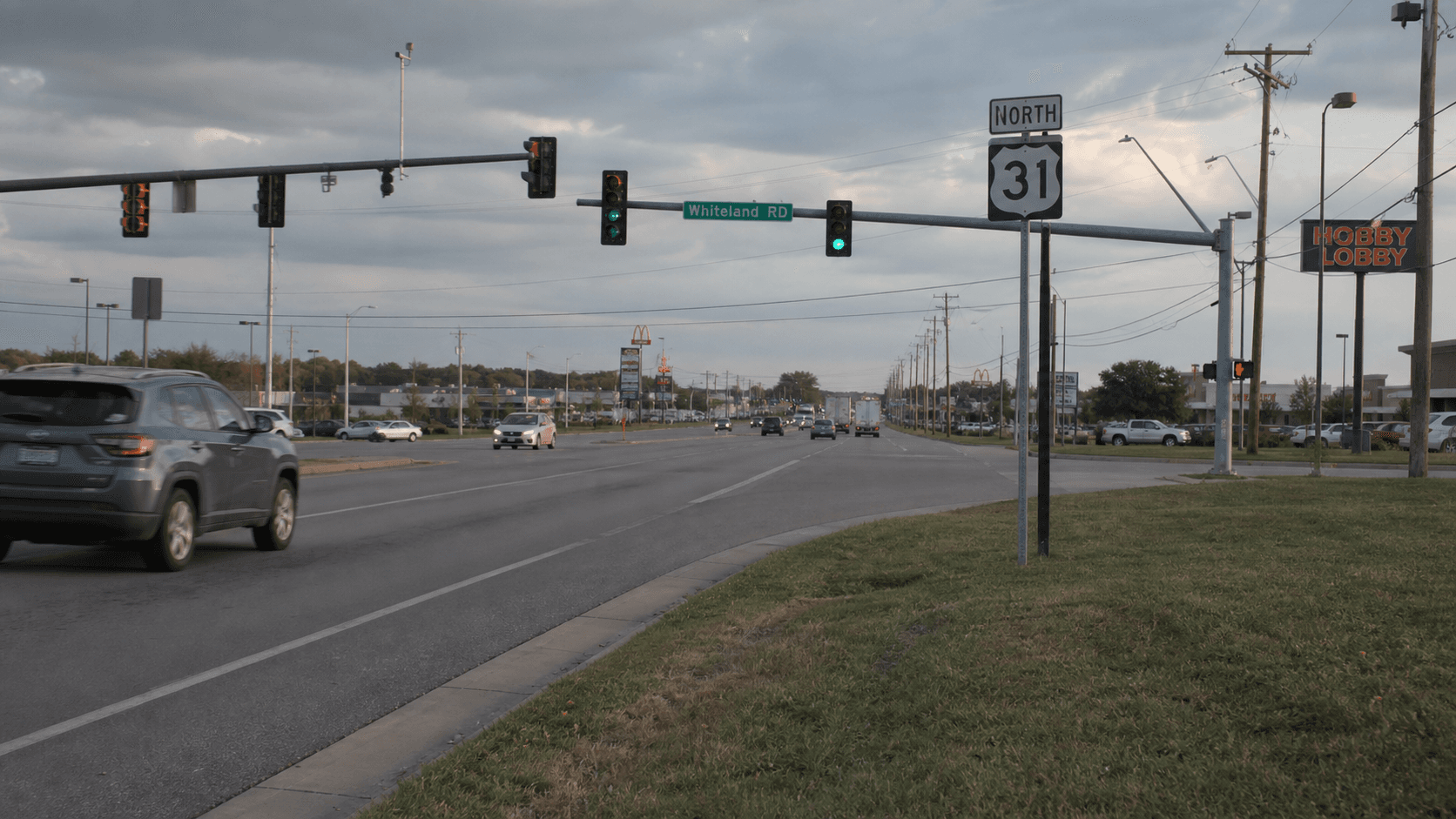U.S. 31 and Whiteland Road intersection in Whiteland, Johnson County, where a fatal two-vehicle crash was reported.