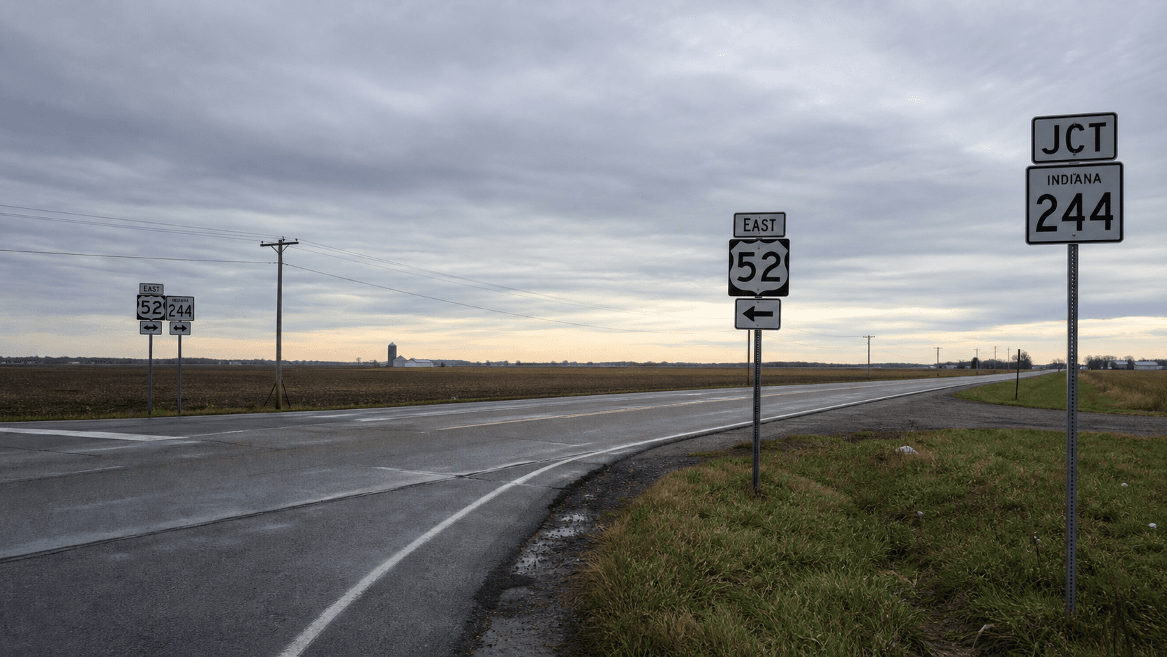 Rural U.S. 52 intersection near Morristown in Shelby County, the area of the fatal two-vehicle crash at County Road 500 East.