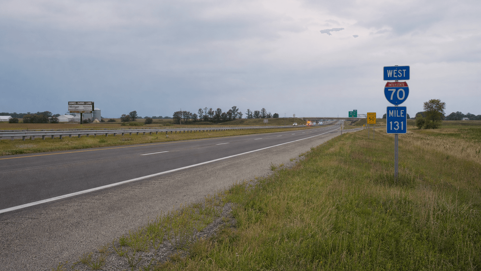 Interstate 70 near mile marker 131 in Henry County, where two semis crashed and a tanker leaked racing fuel.