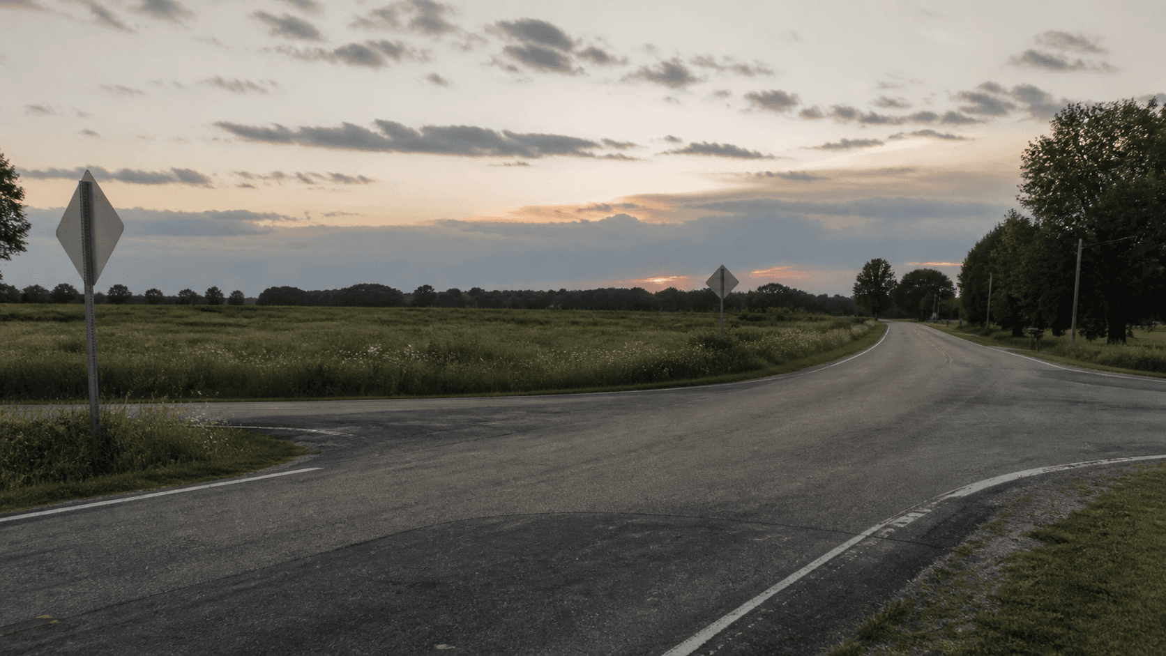 Rural intersection near North Starnes Road and West Reeves Road in Monroe County, the location of a fatal motorcycle crash west of Bloomington.
