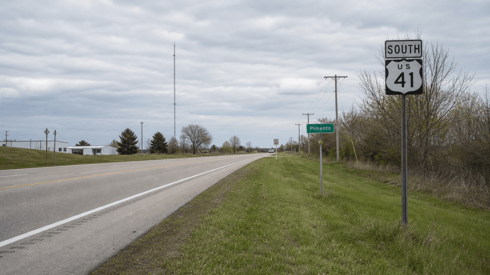 U.S. 41 near Pimento in Vigo County, where three crashes and an alleged hit-and-run were reported.