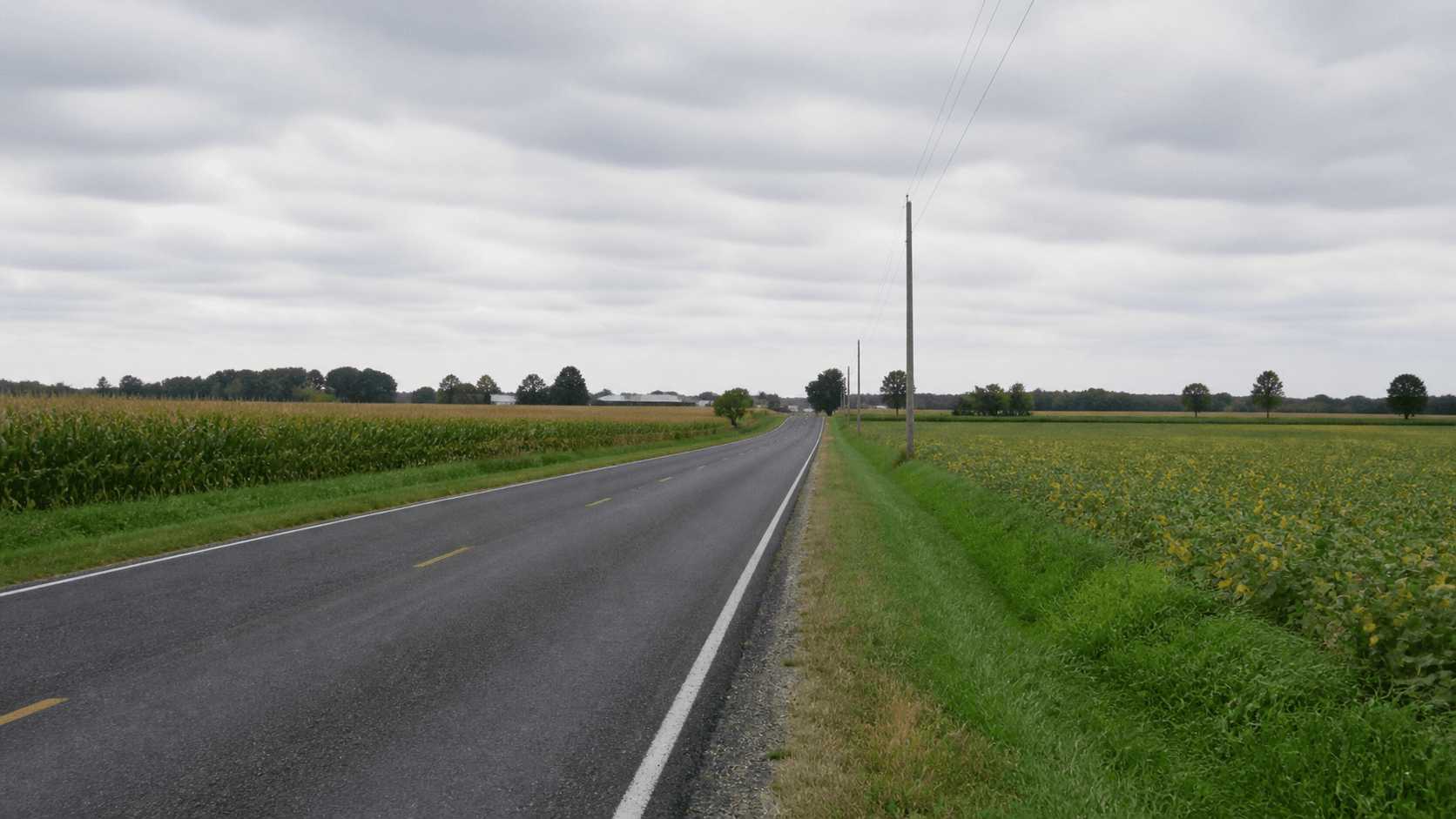 County Road 200 West in Wells County, Indiana, shown in a documentary-style scene relevant to the fatal crash and later charges.