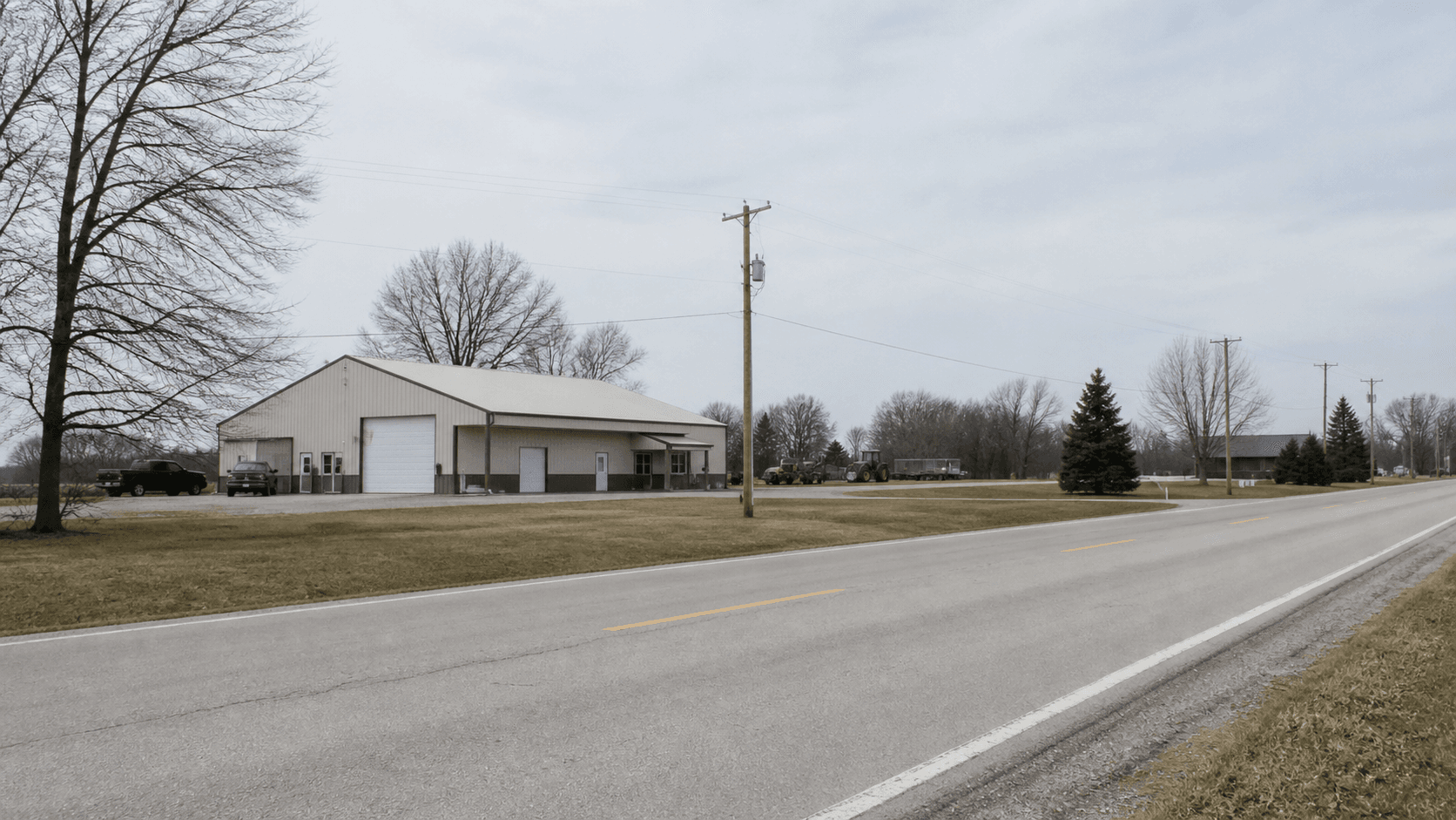 Workplace exterior along County Road 375 North in Lebanon, Boone County, where police responded to a reported battery.