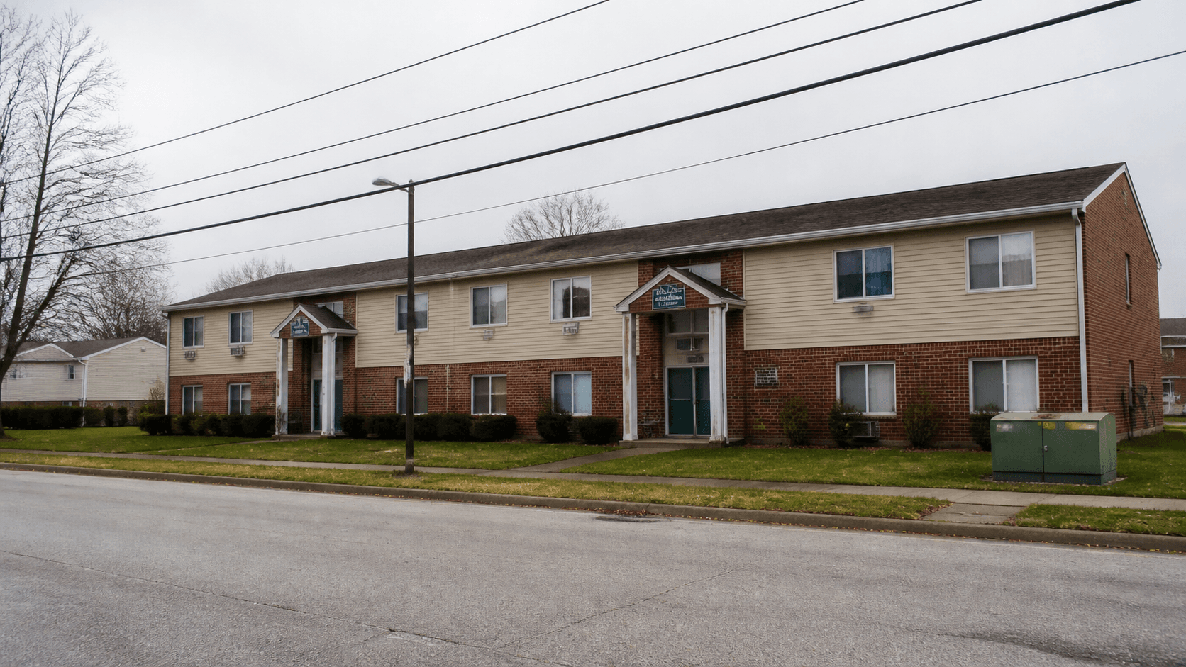 Two-story apartment building in South Bend, Indiana, representing the Fairington Circle apartment fire investigation.
