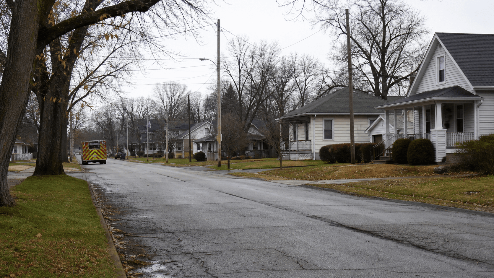 Residential street in Fort Wayne, Allen County, representing the Oliver Street house fire from which a family of six escaped.