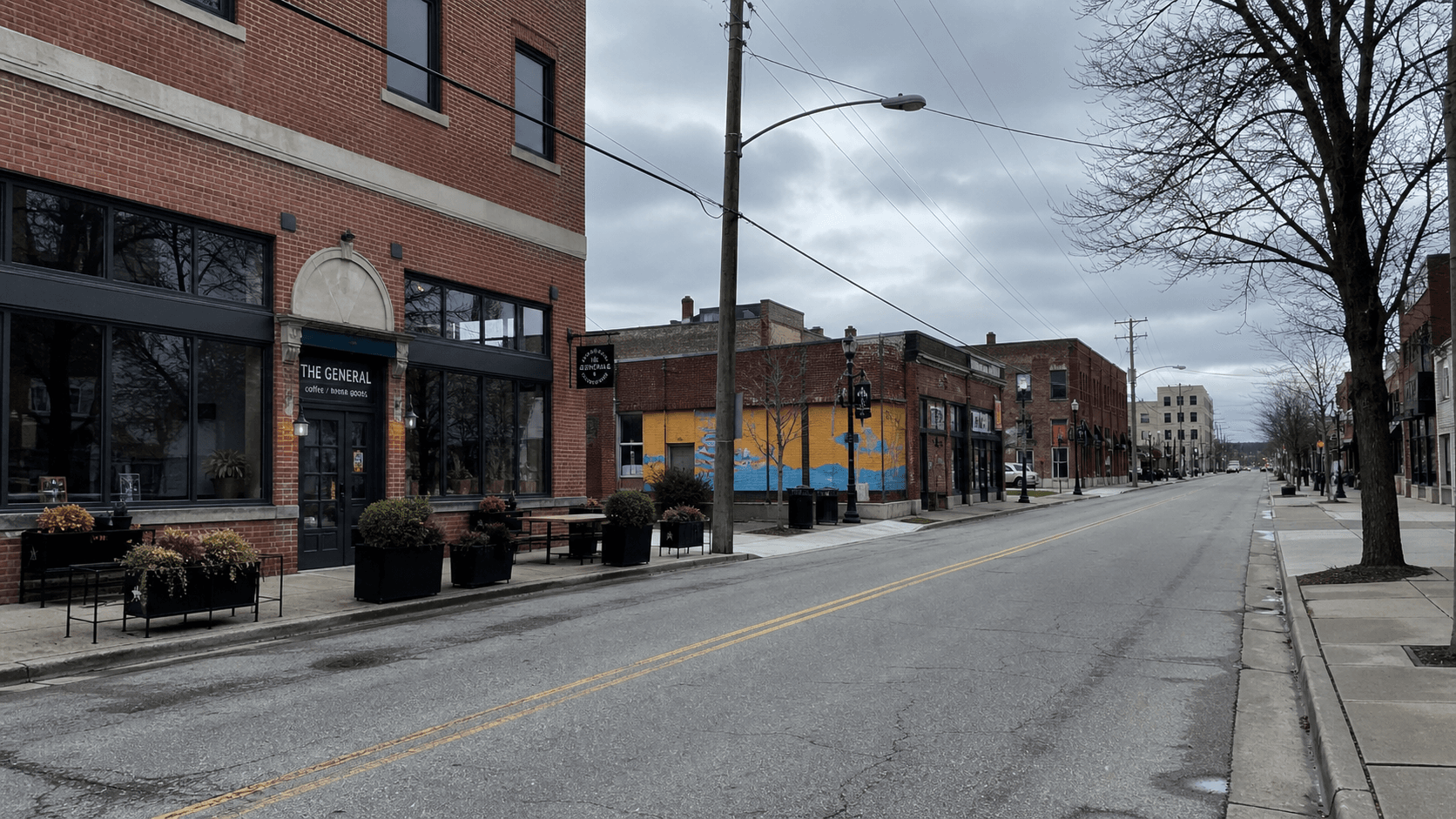Escena de una calle en South Bend, St. Joseph County, que brinda contexto geográfico sobre la lesión causada por el tiroteo reportado en East Fox Street.