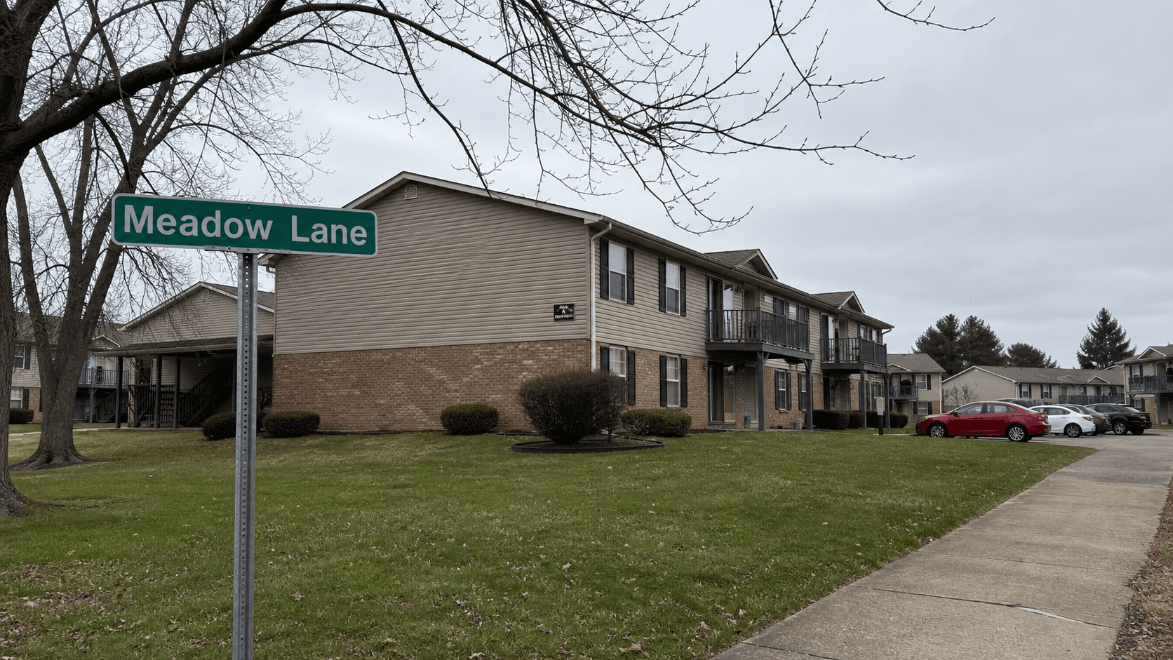 Apartment property near Meadow Lane in Liberty, Union County, where shots were reported outside an apartment and at least one person was injured.