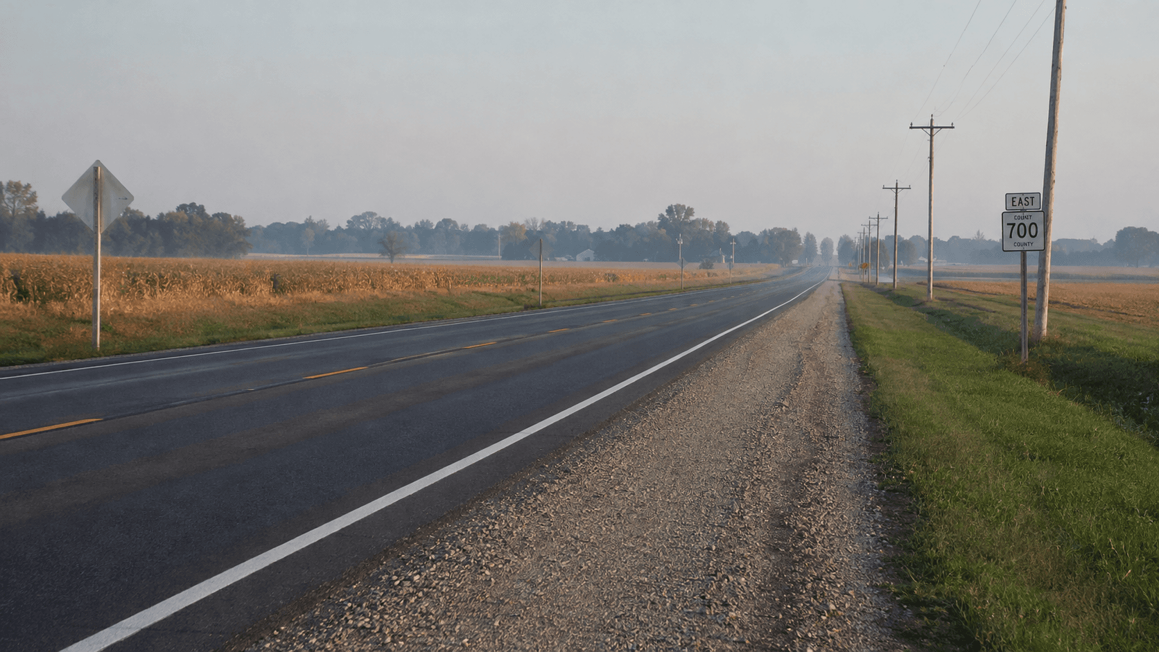 U.S. 224 near County Road 700 East in rural Adams County, where a company box truck rollover injured four occupants.