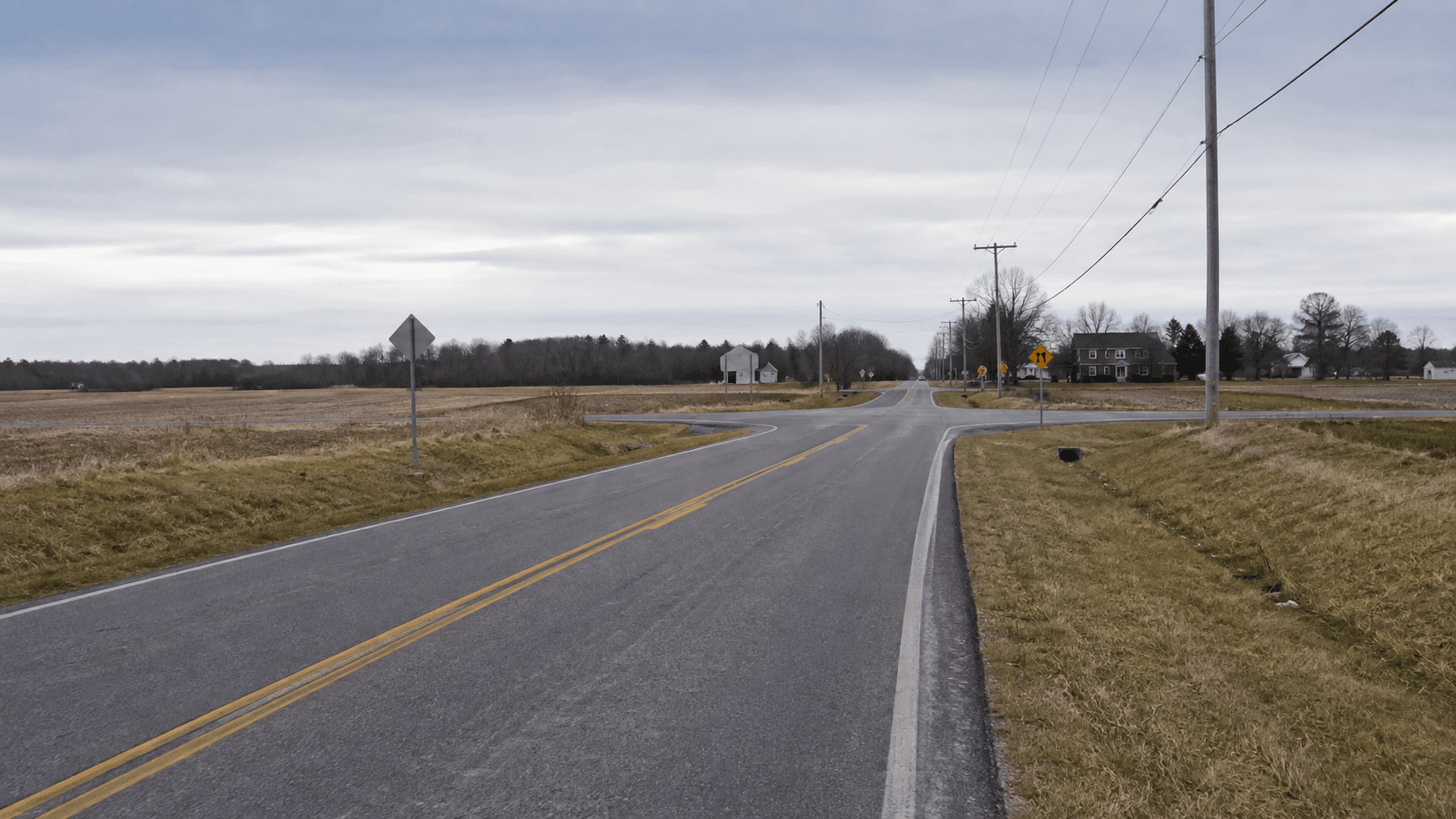 State Road 13 near a county road intersection by Millersburg in Elkhart County, where a fatal motorcycle crash is under investigation.