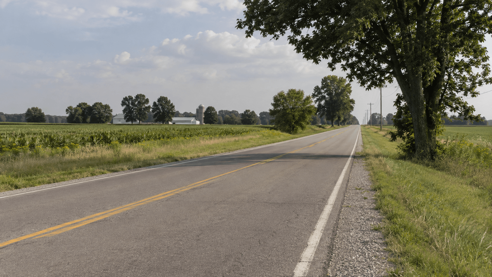 County Road 68 near Spencerville in DeKalb County, where a sanitation worker was struck while working.