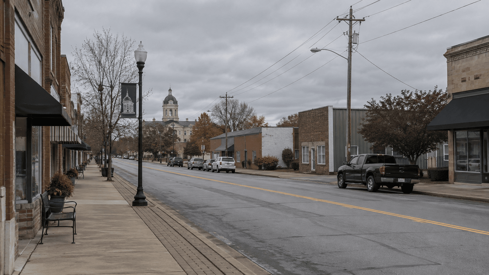 Representative streetscape near Q Street in Bedford, Lawrence County, where police logged a hit-and-run.