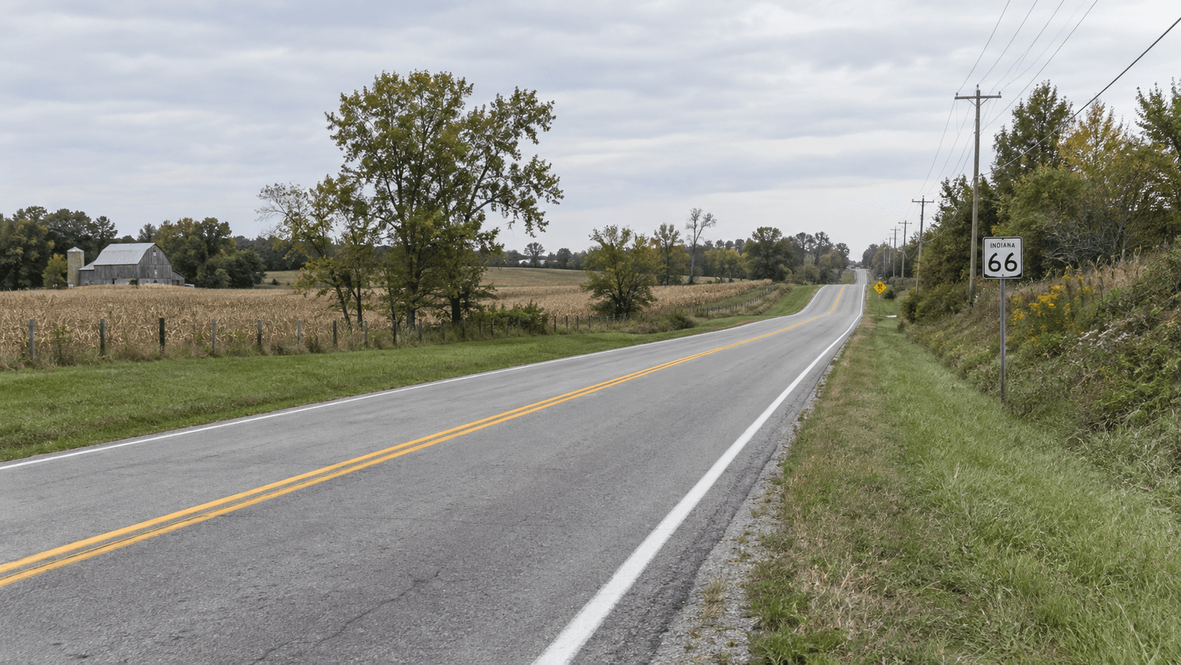 State Road 66 near Reo in Spencer County, where a fatal head-on crash led to a 22-year criminal sentence.