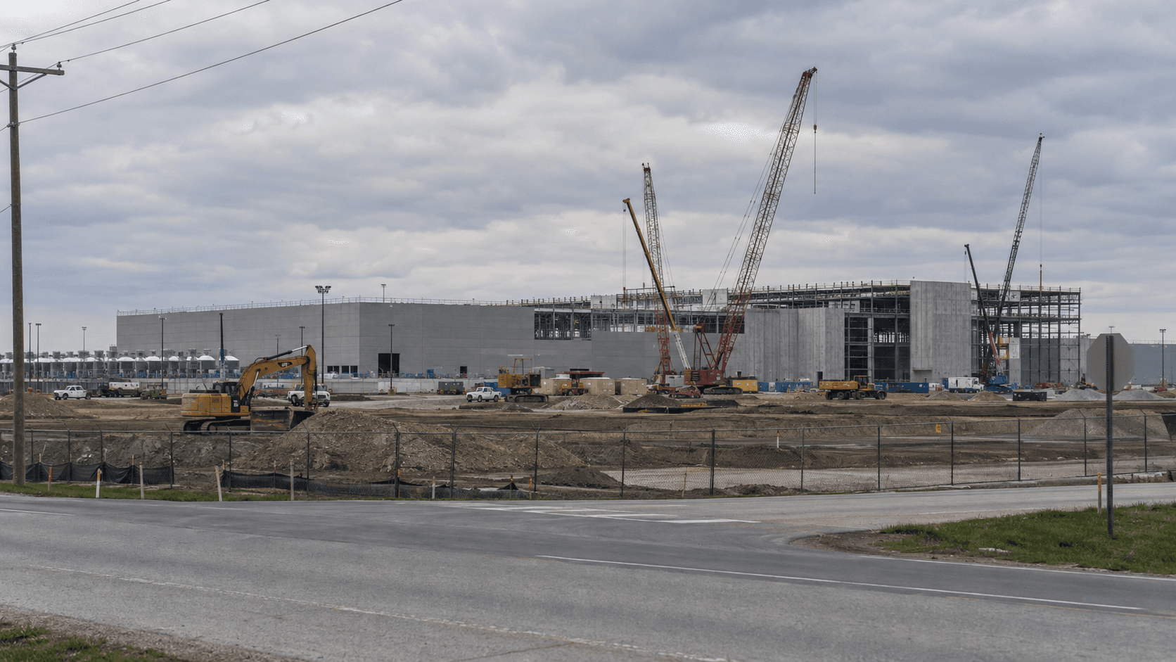 Data center construction site in Lebanon, Boone County, where a worker was killed in a pickup truck incident.