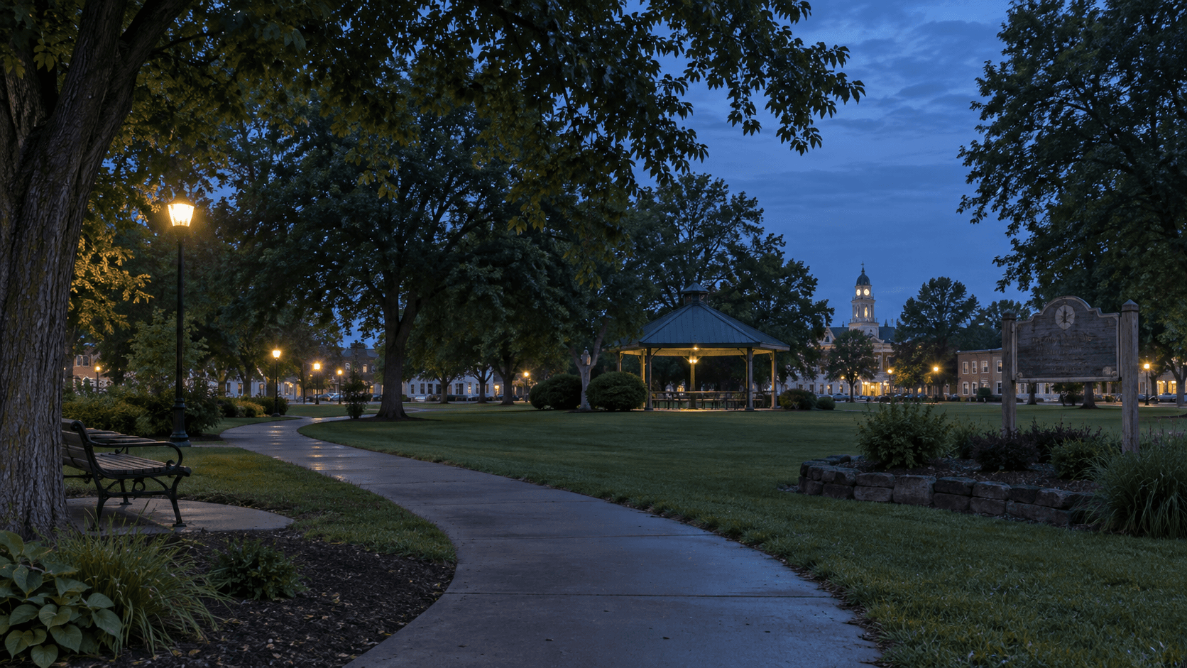 Public park area in Greensburg, Decatur County, providing location context for the reported juvenile shooting near North Park.
