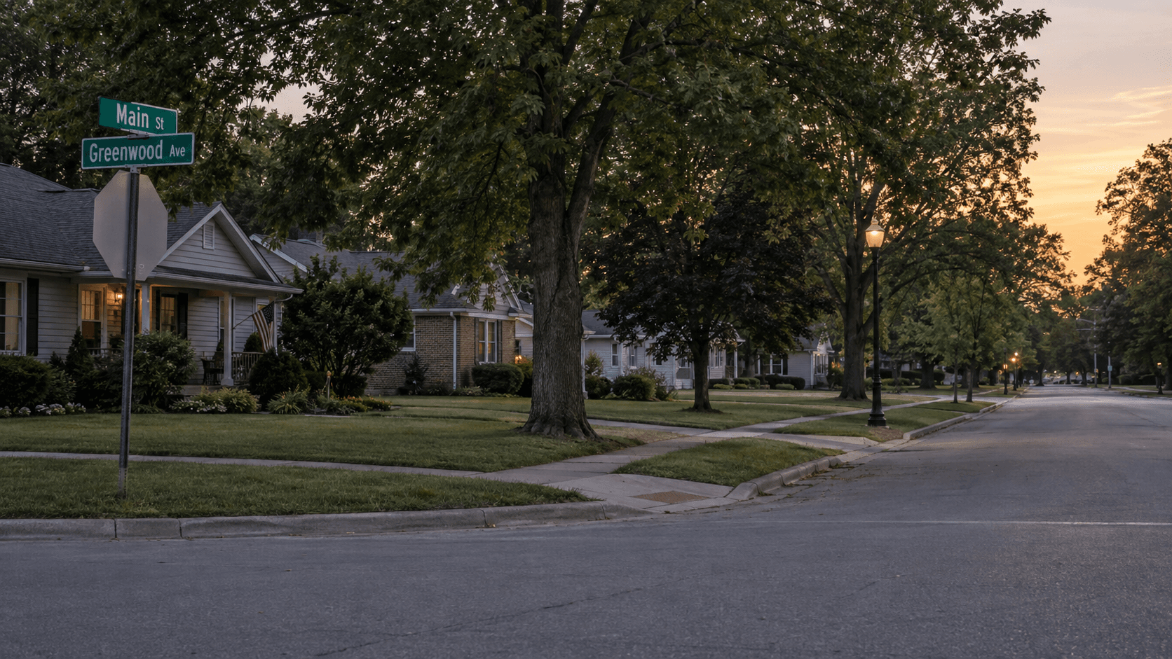 Residential intersection near Mahogany Drive and Yellowwood Drive in Greenwood, Johnson County, where a fatal child vehicle incident was reported.