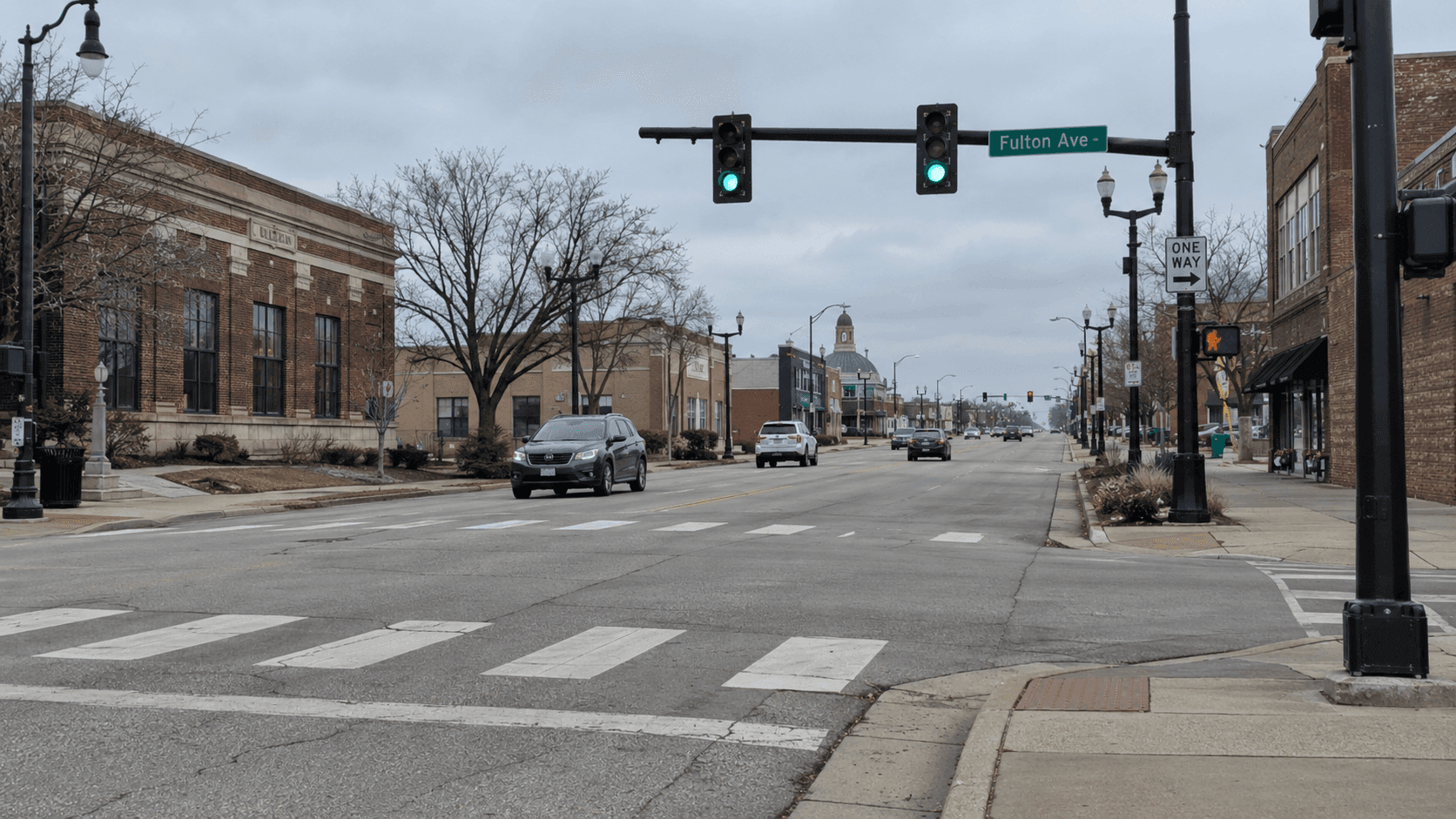 Fulton Avenue streetscape in Evansville, Indiana, where a July 2024 pedestrian crash led to a September 2026 sentencing.