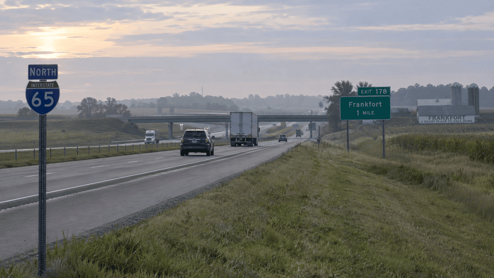 Interstate 65 near Frankfort in Clinton County, where a fatal van rollover is under investigation.