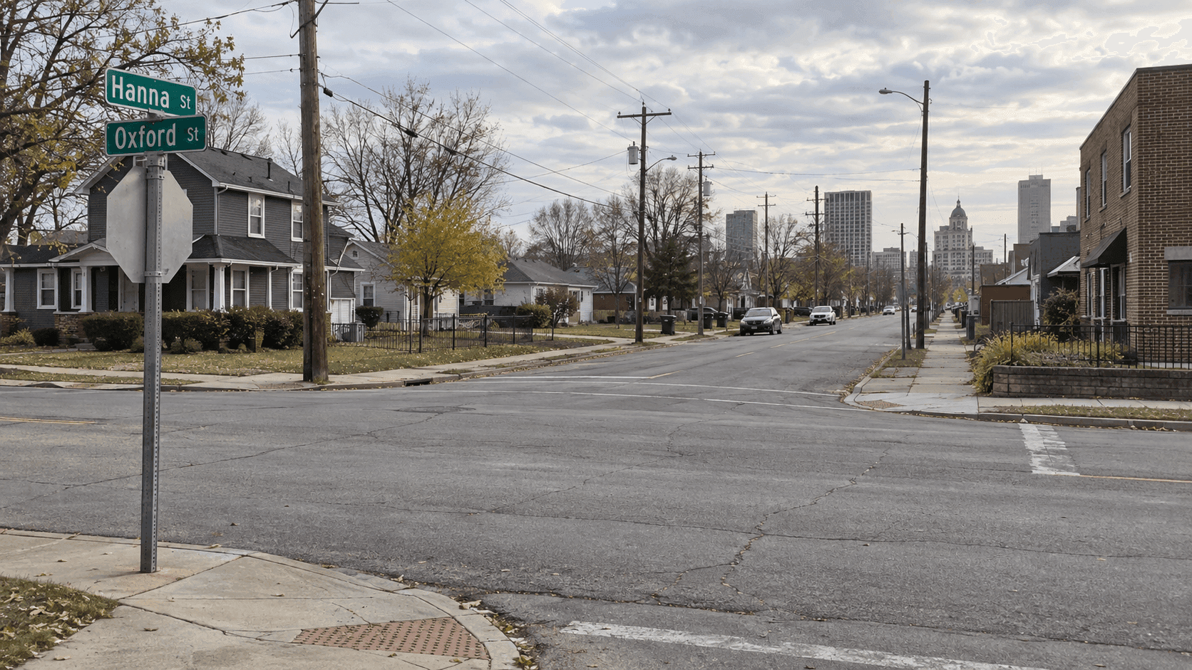 Hanna Street and Oxford Street intersection in Fort Wayne, Allen County, where the fatal shooting addressed by the jury verdict occurred.