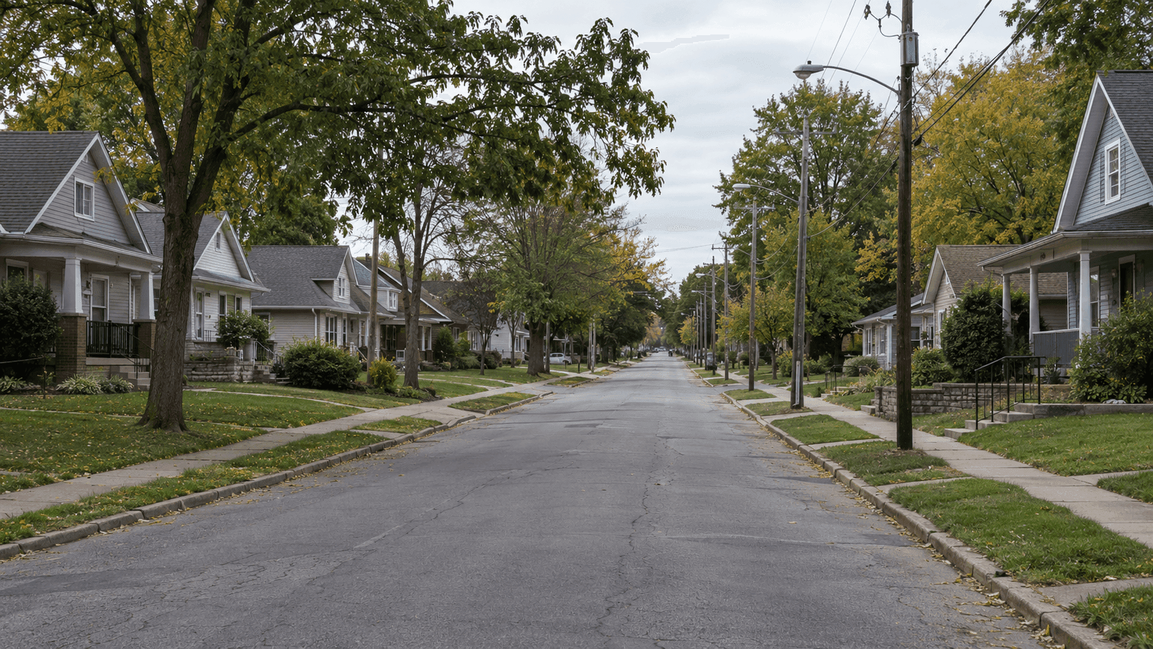 Residential street setting in Indianapolis, Marion County, illustrating the location context of the fatal pedestrian hit-and-run reported on Eagle Pointe Drive North.