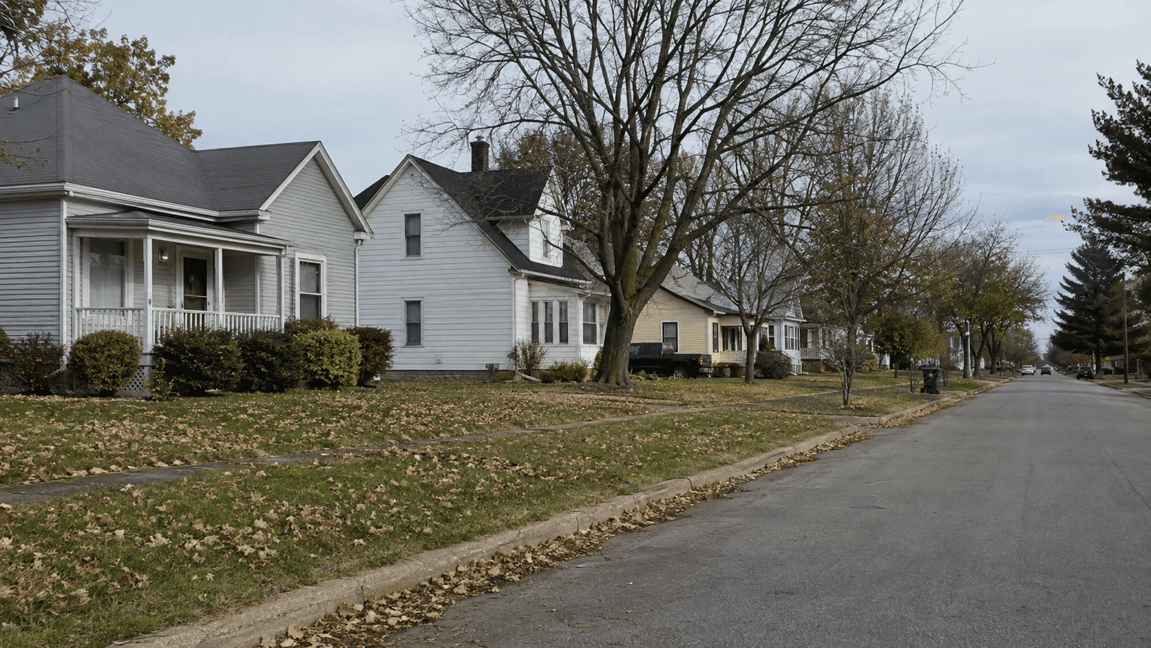 Residential street in Akron, Fulton County, providing location context for the reported machete attack and criminal charges.