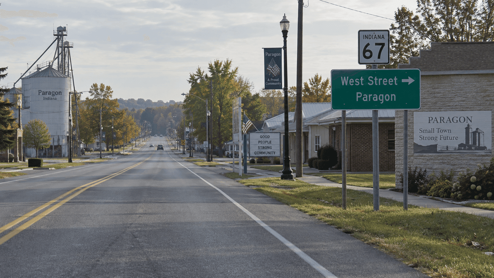 State Road 67 cerca de West Street en Paragon, Morgan County, donde se informó de un choque frontal.