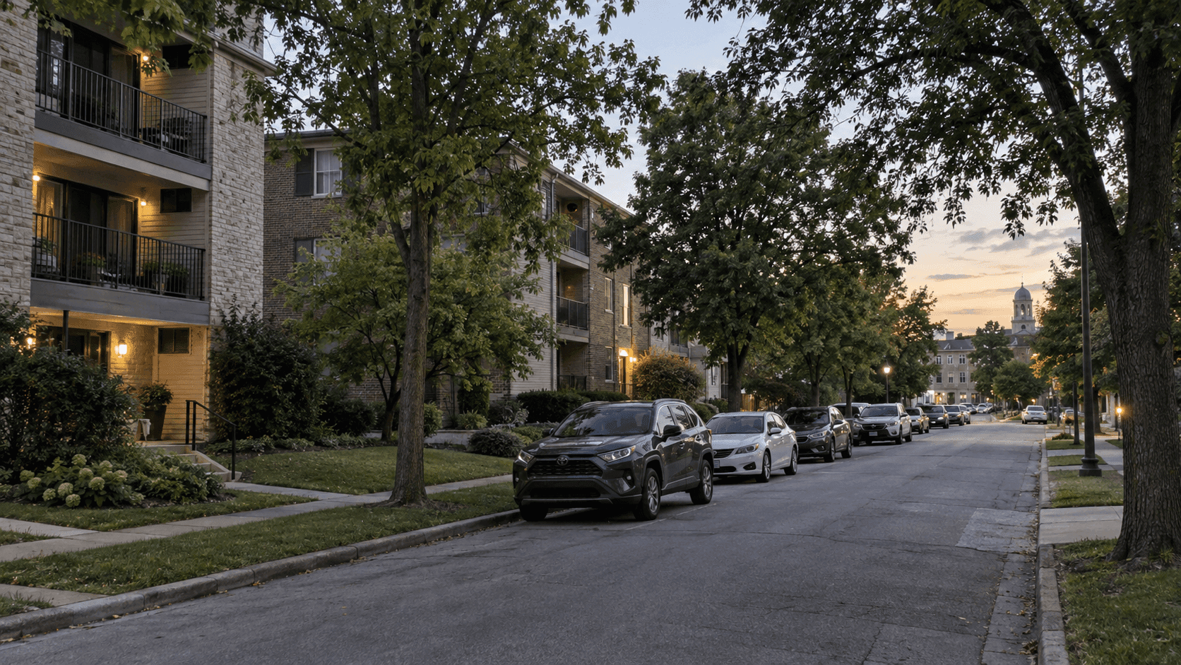 Entorno residencial cerca de North Illinois Street en Bloomington, Monroe County, donde se informó de un tiroteo.