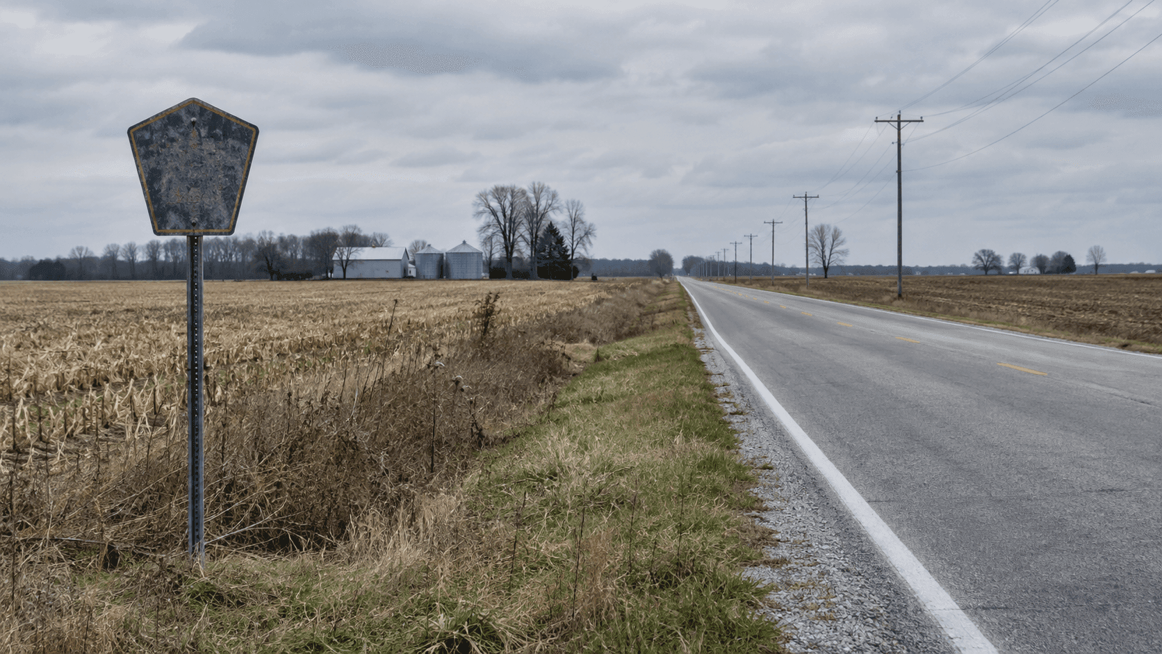 Rural County Road 1350 East south of Converse in Howard County, where authorities are investigating a fatal single-vehicle crash.