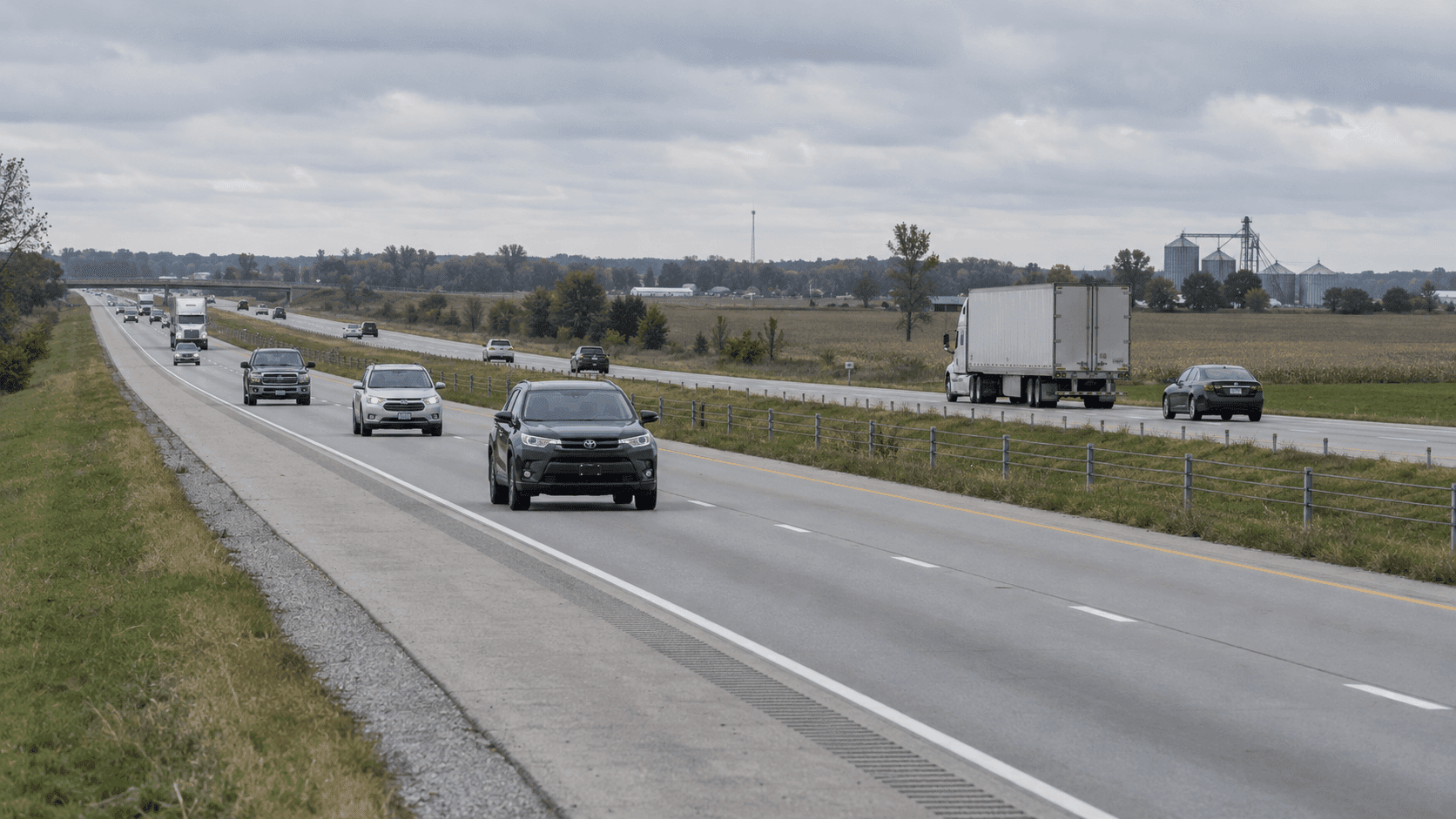 Interstate 65 near Rensselaer in Jasper County, where a fatal SUV rollover remains under investigation.