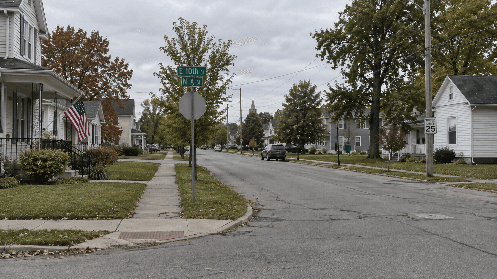Residential streets near South 16th Street and South I Street in Richmond, Wayne County, where a police pursuit ended in a crash.