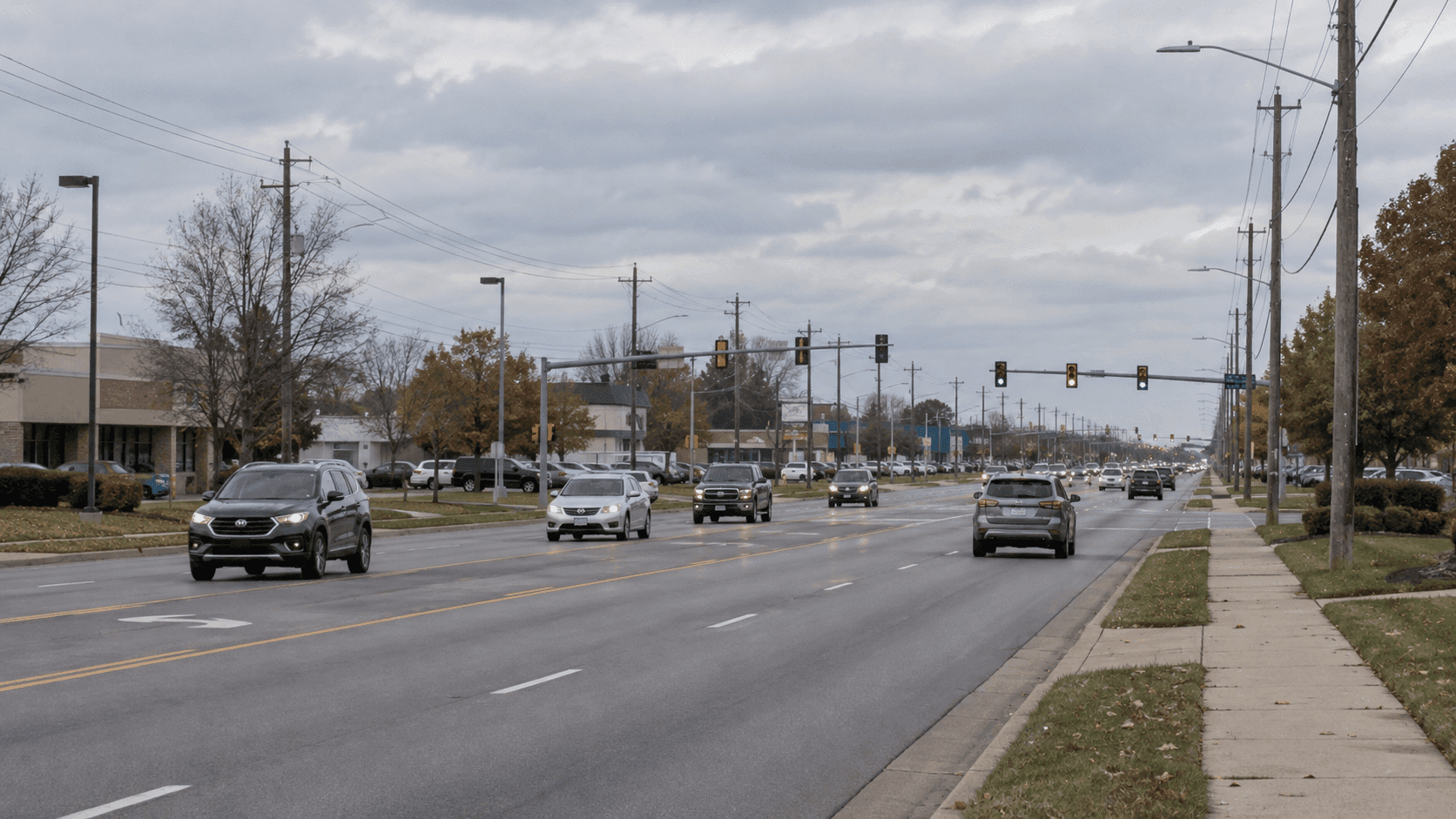 Stellhorn Road near Maplecrest Road in Fort Wayne, the area where a four-car crash was reported in Allen County.