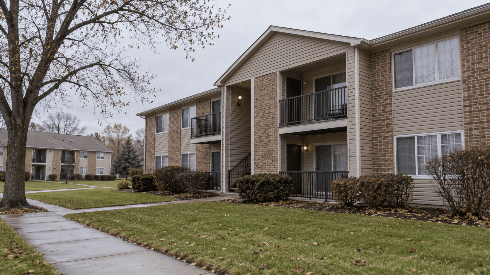 Exterior of an apartment complex in South Bend, Indiana, representing the setting of a reported shooting injury case.