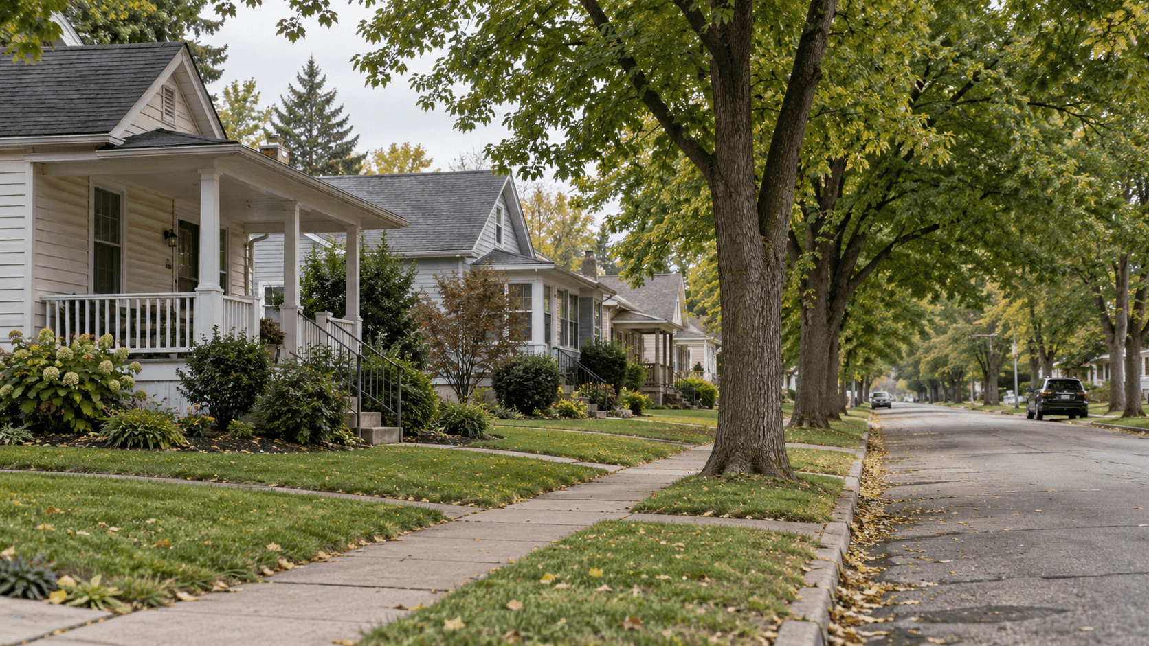 Residential neighborhood in South Bend, Indiana, providing context for a report about a home daycare child injury investigation.