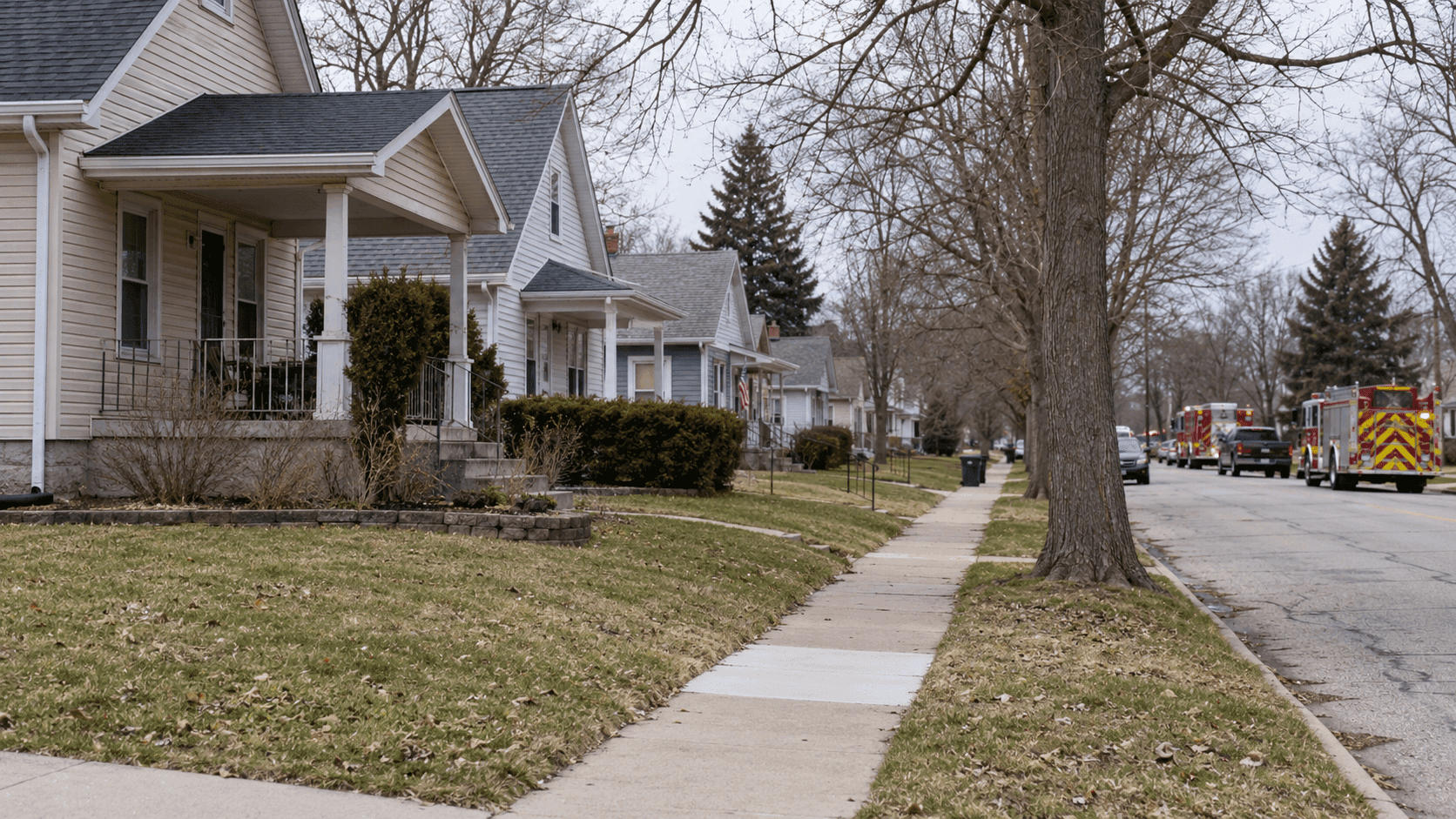 Residential street in Fort Wayne's Waynedale area, representing the emergency rescue reported at a home on St. Louis Avenue.