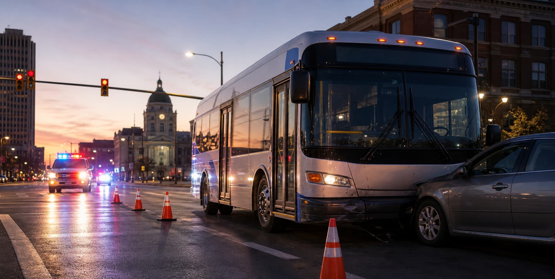 Fort Wayne bus accidents scene