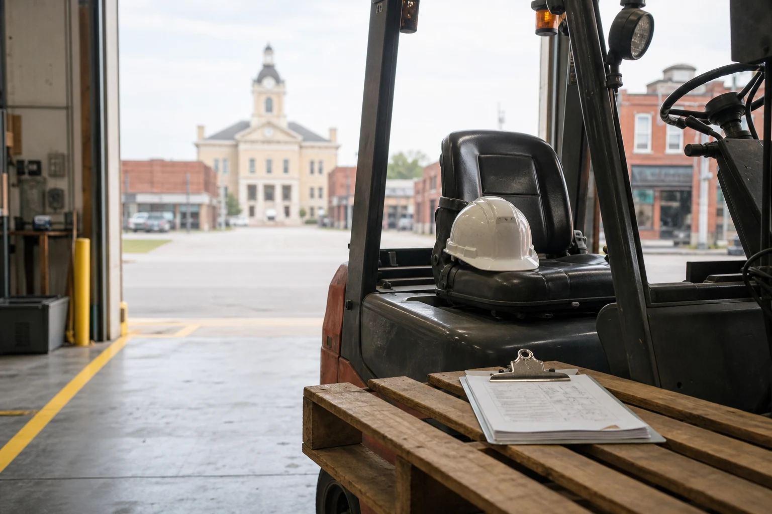 A heavily bandaged man sits with a doctor