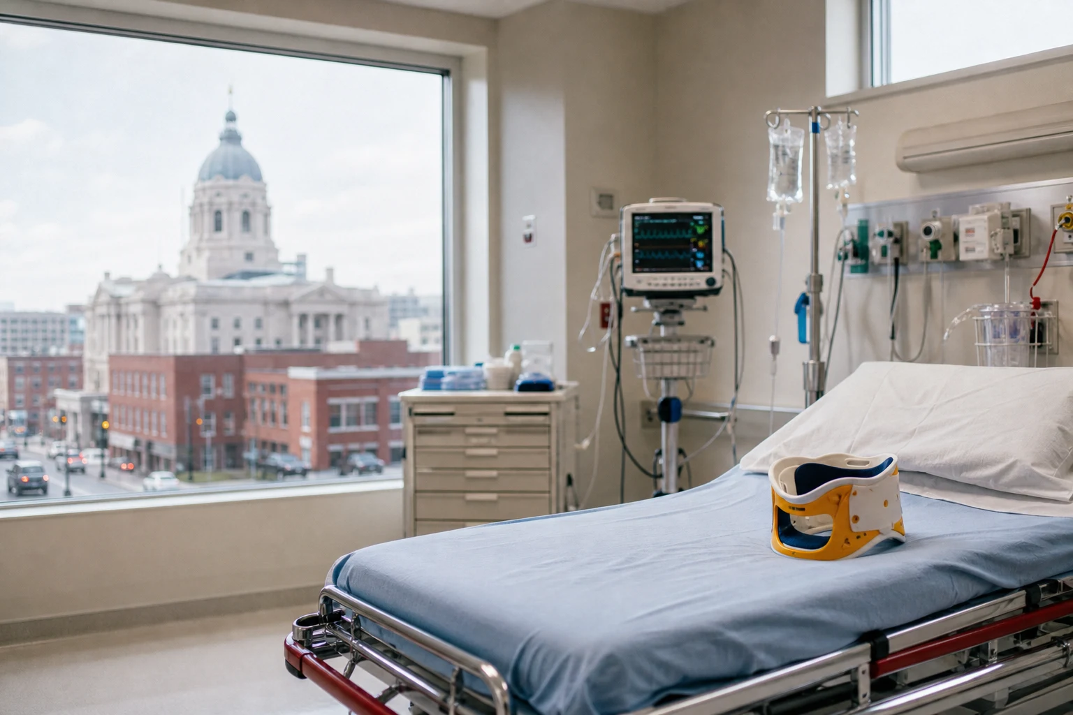 Brain injury hospital scene in South Bend, Indiana