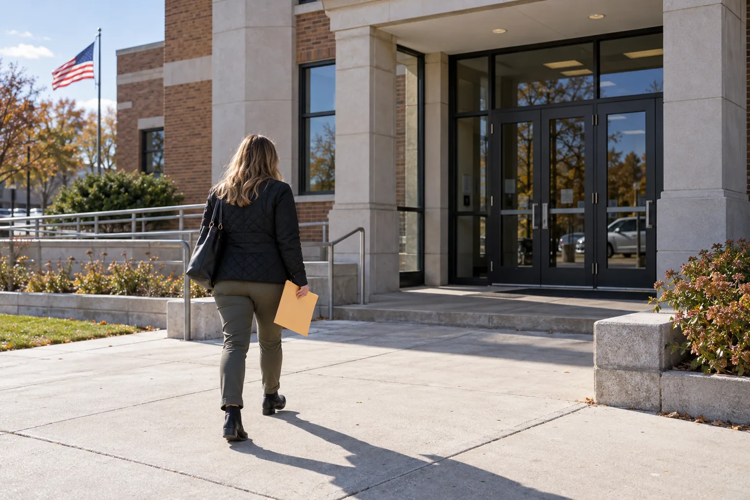 Person bringing documents to an Indiana local government office