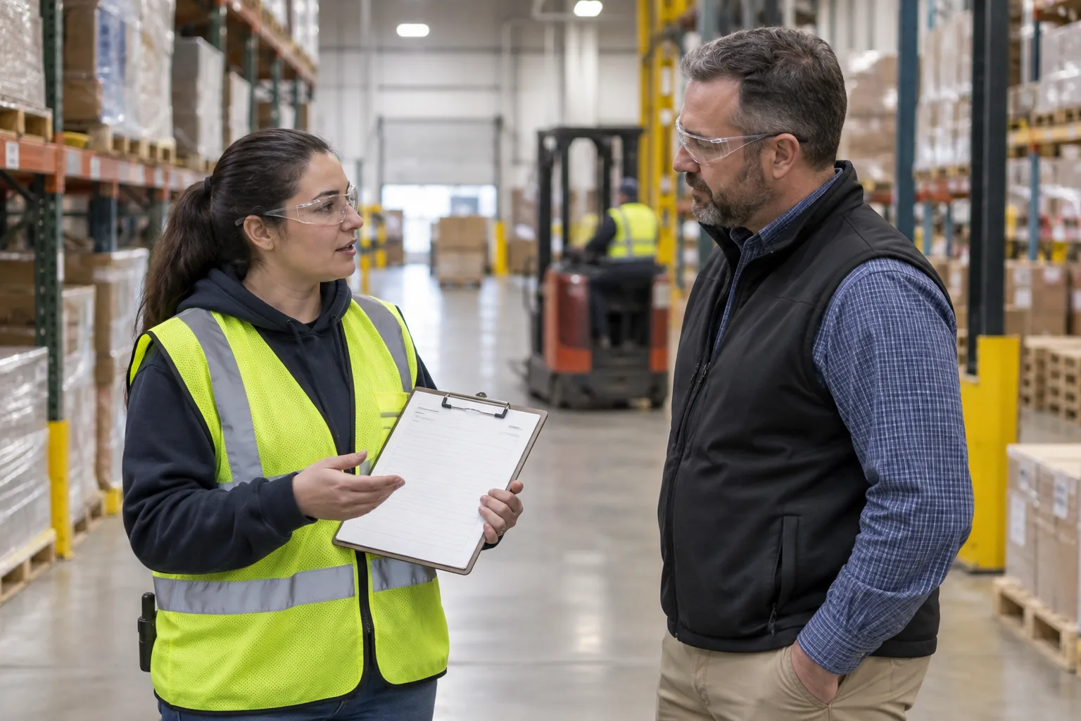 Worker reporting a workplace back injury to a supervisor