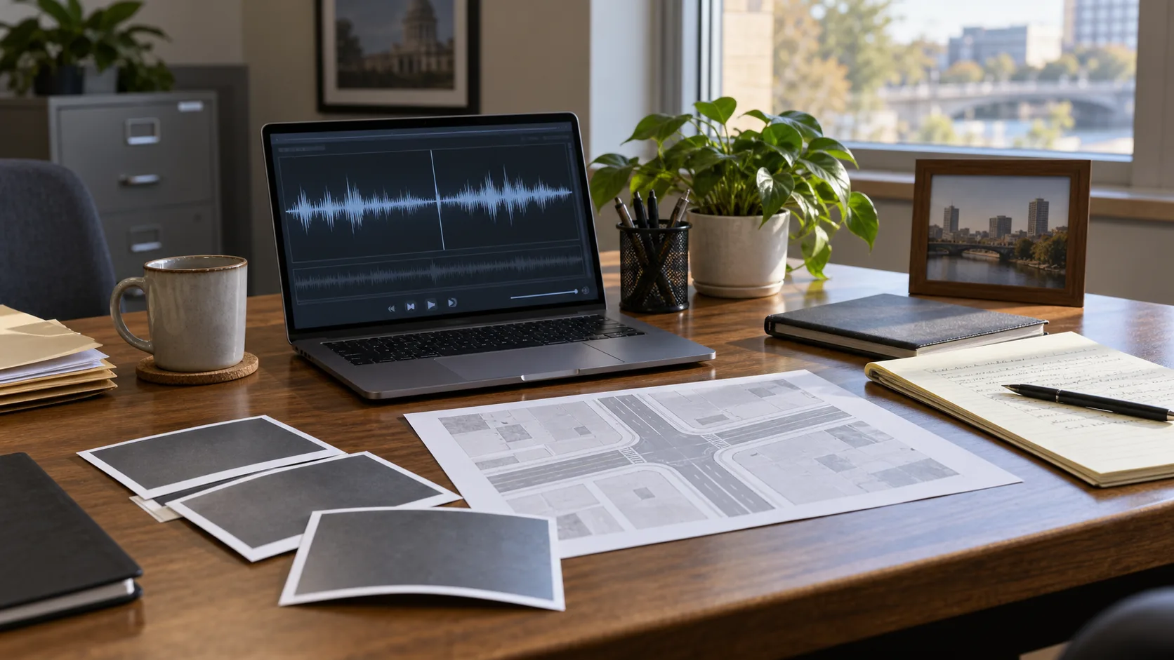 Organized review of audio, photographs, and incident notes
