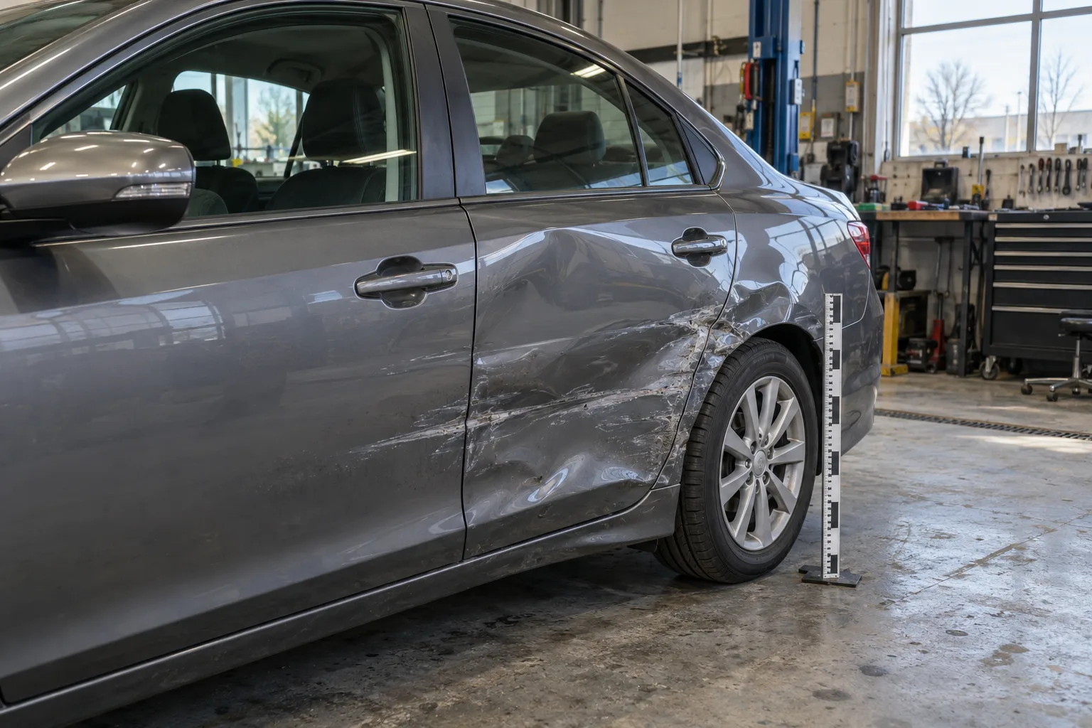 Vehicle damage documented before repairs begin