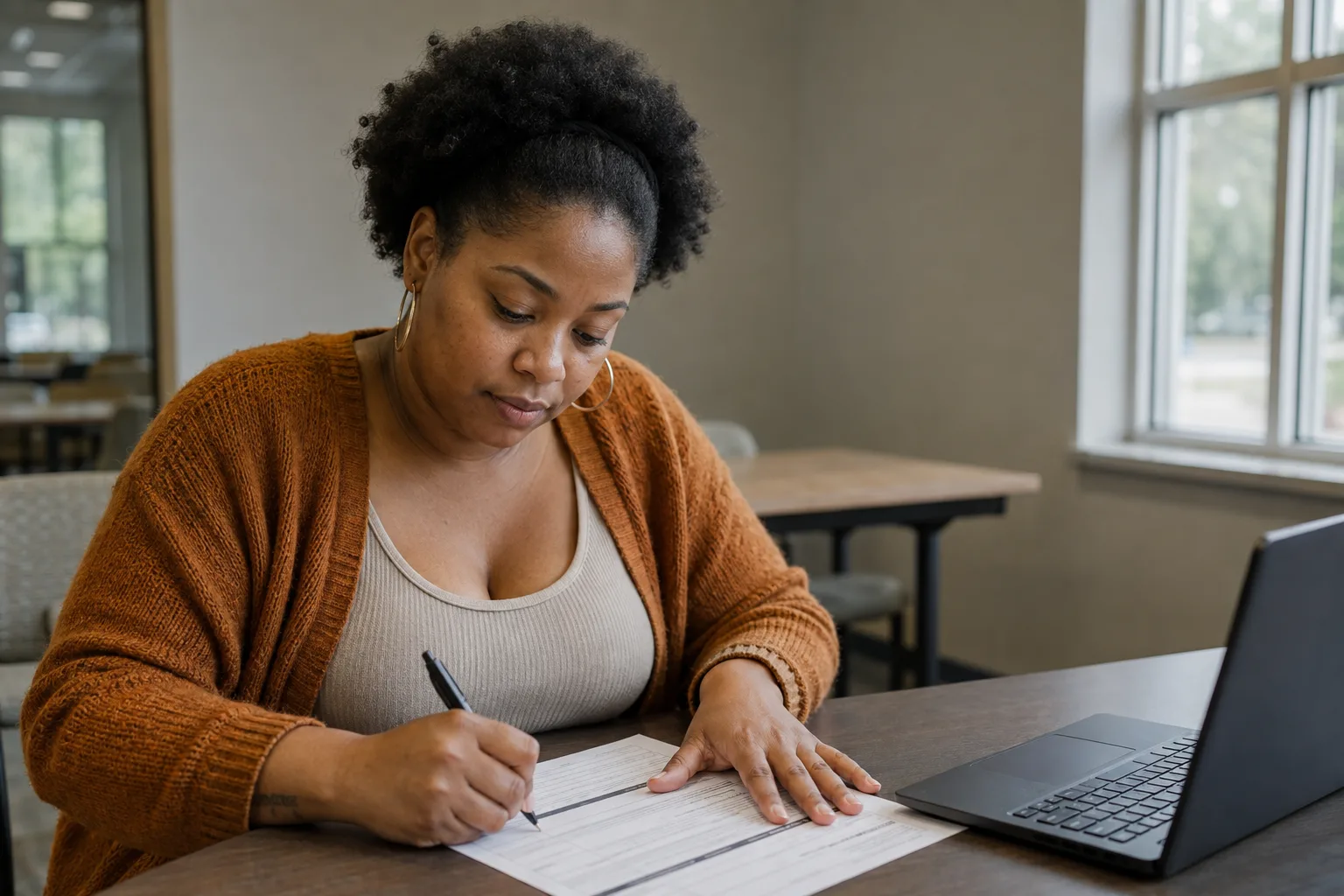 Indiana worker preparing paperwork for a workers’ compensation dispute