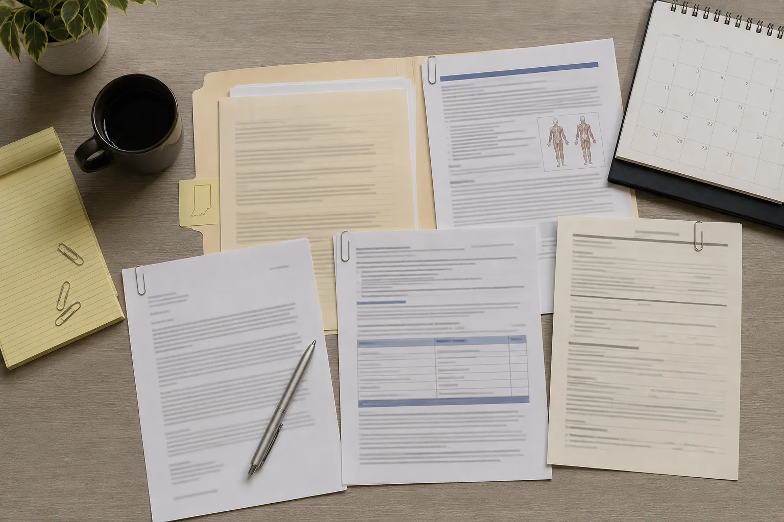 Organized medical and claim records for reviewing a PPI dispute
