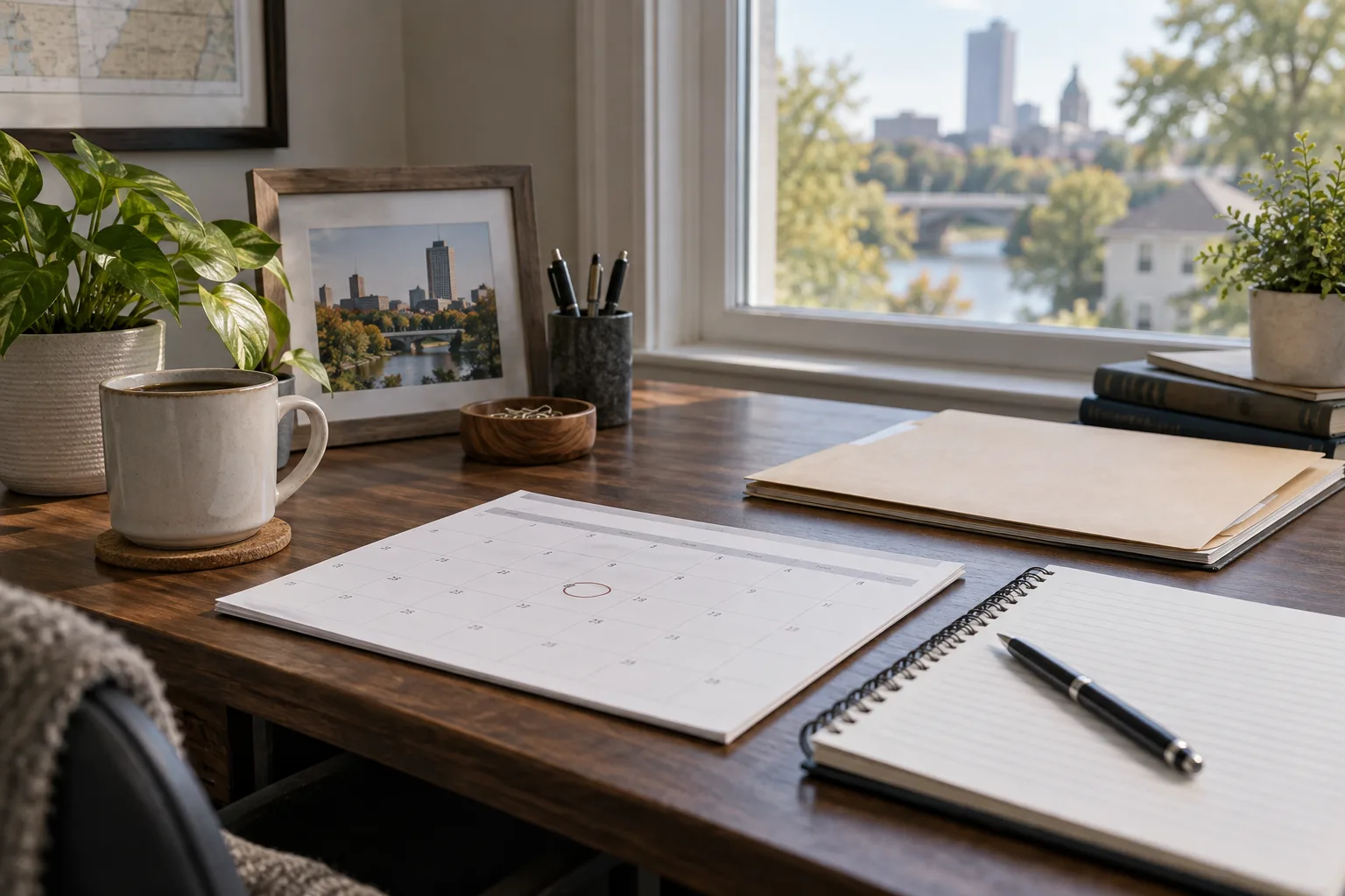 Calendar and notebook used to track an Indiana workers’ compensation claim