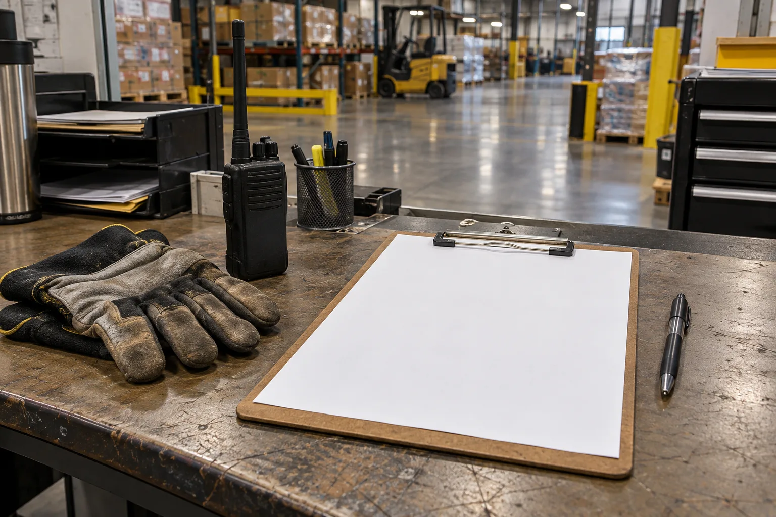 Incident report materials on a workplace supervisor’s desk