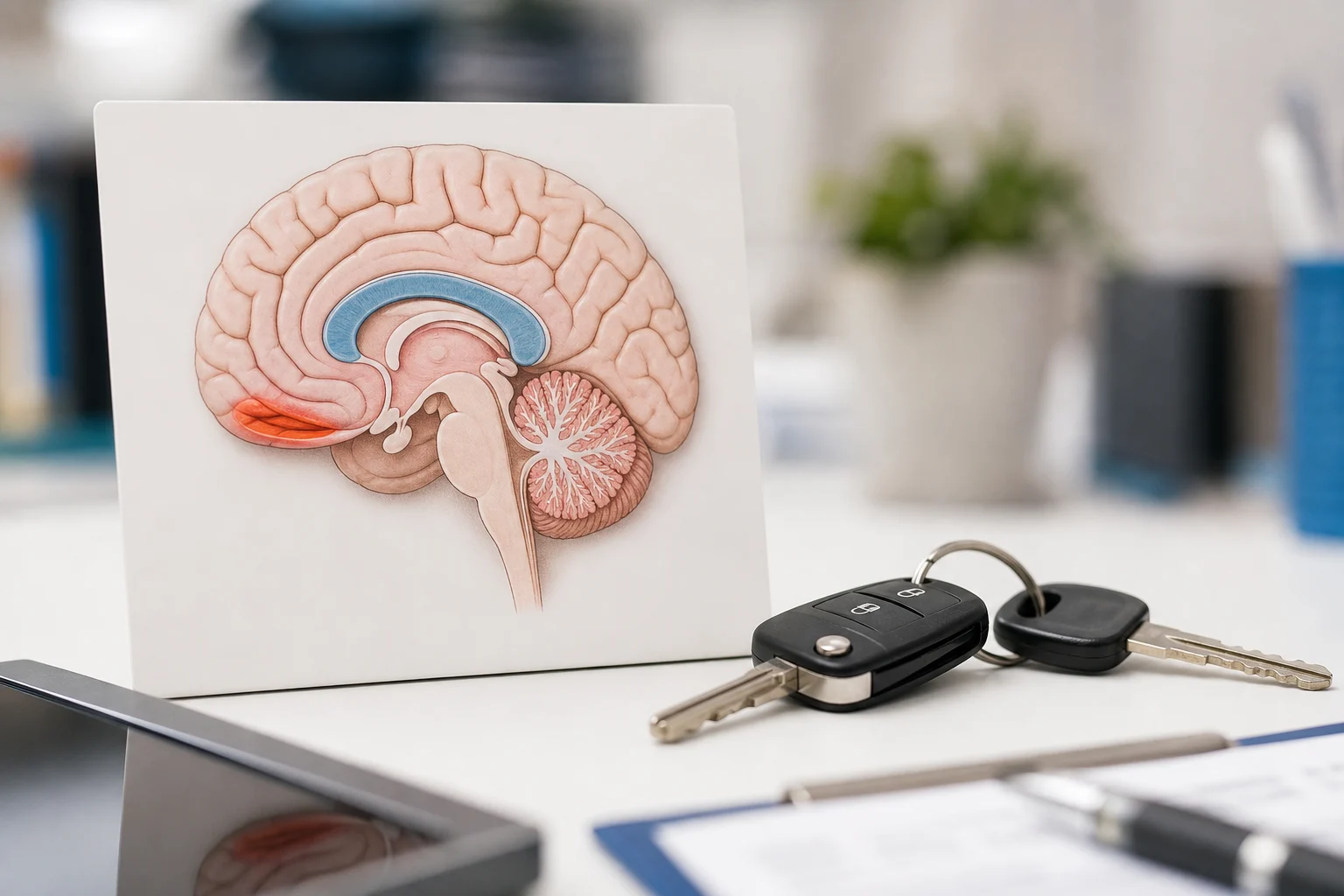 Illustration showing how a sudden jolt can cause concussion symptoms.