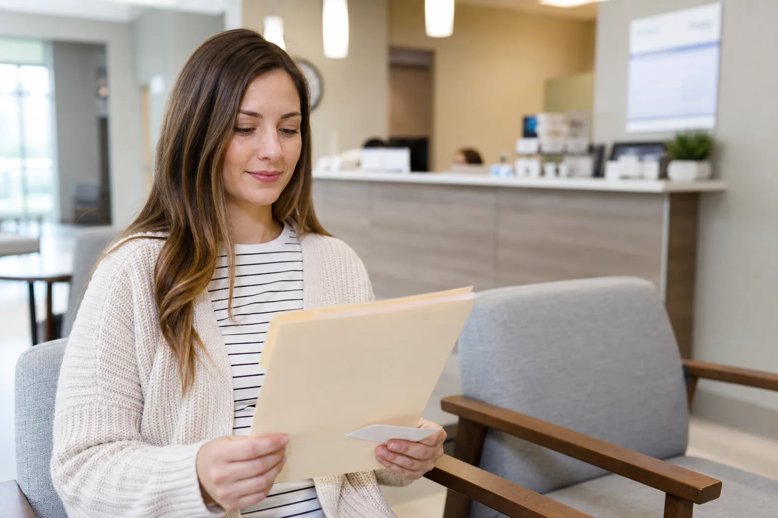 Injured passenger organizing medical and expense records after a moving-truck crash.