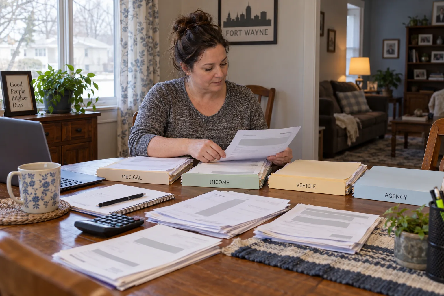 Indiana resident organizing records after a federal-vehicle crash