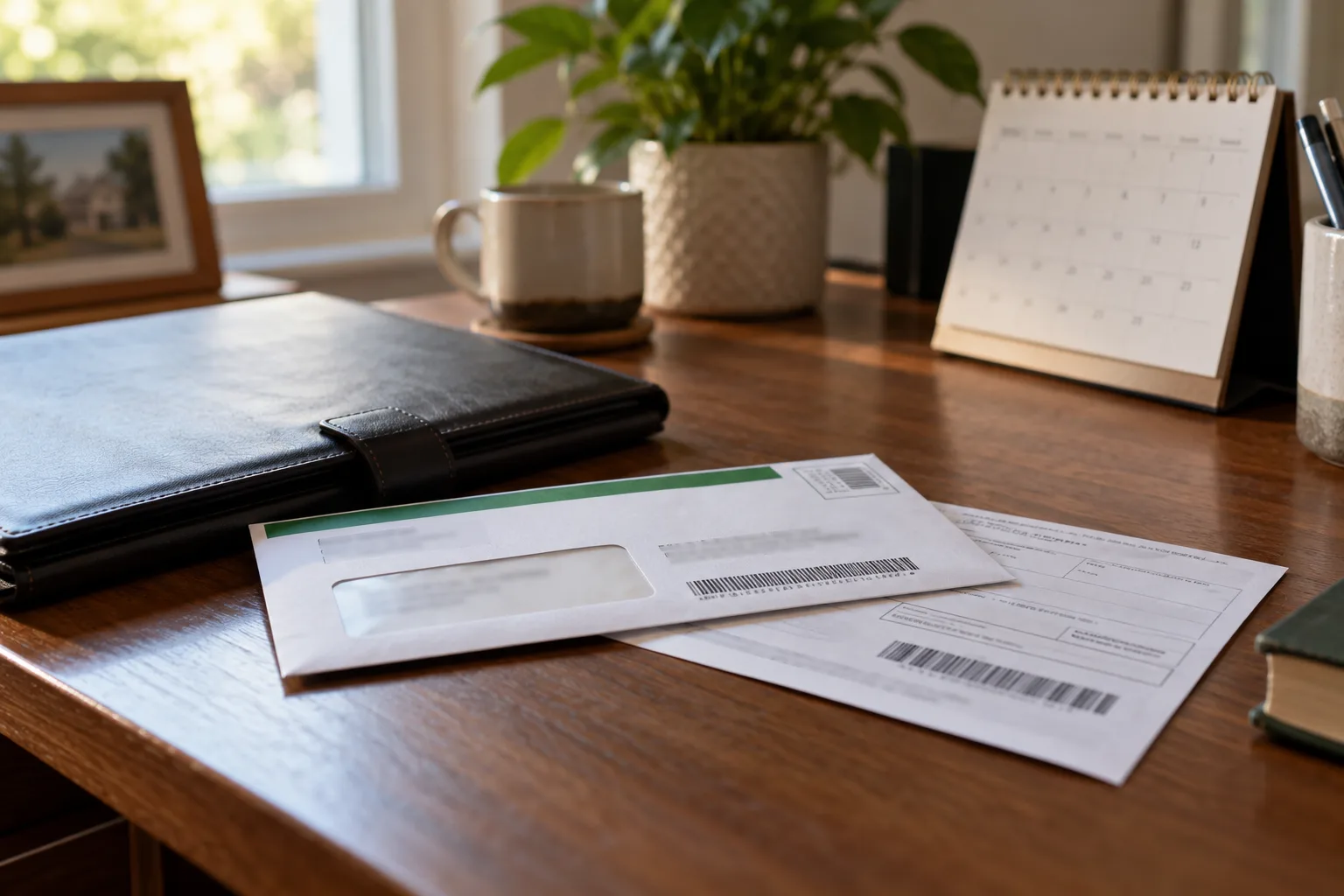 Certified-mail envelope and calendar used to track a federal claim deadline